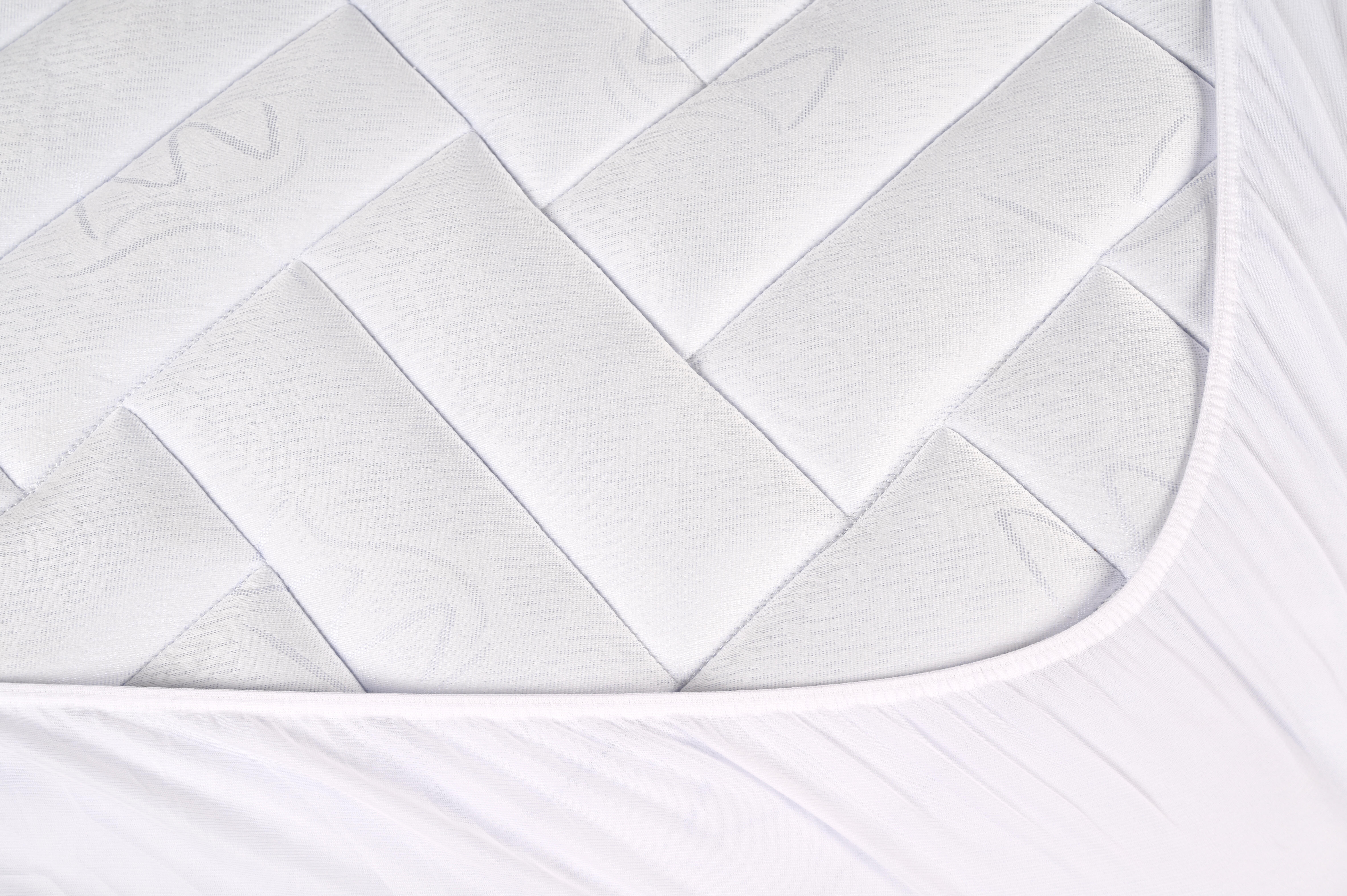 Cubre colchón Microfibra Reversible poliéster blanco para cama de 150 cm - 3
