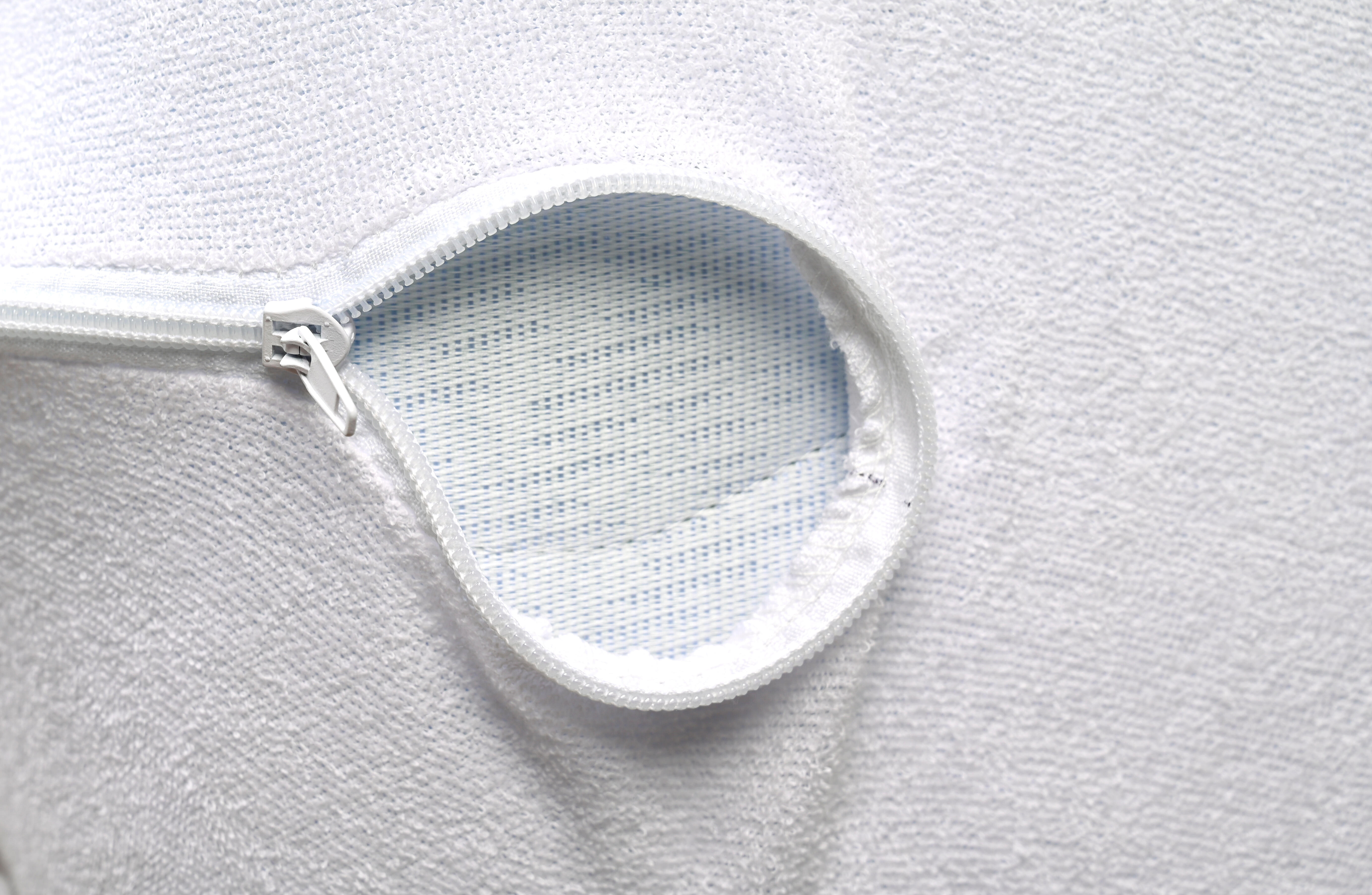 Funda de colchón Rizo Elástico tela algodón blanco para cama de 90 cm - 4