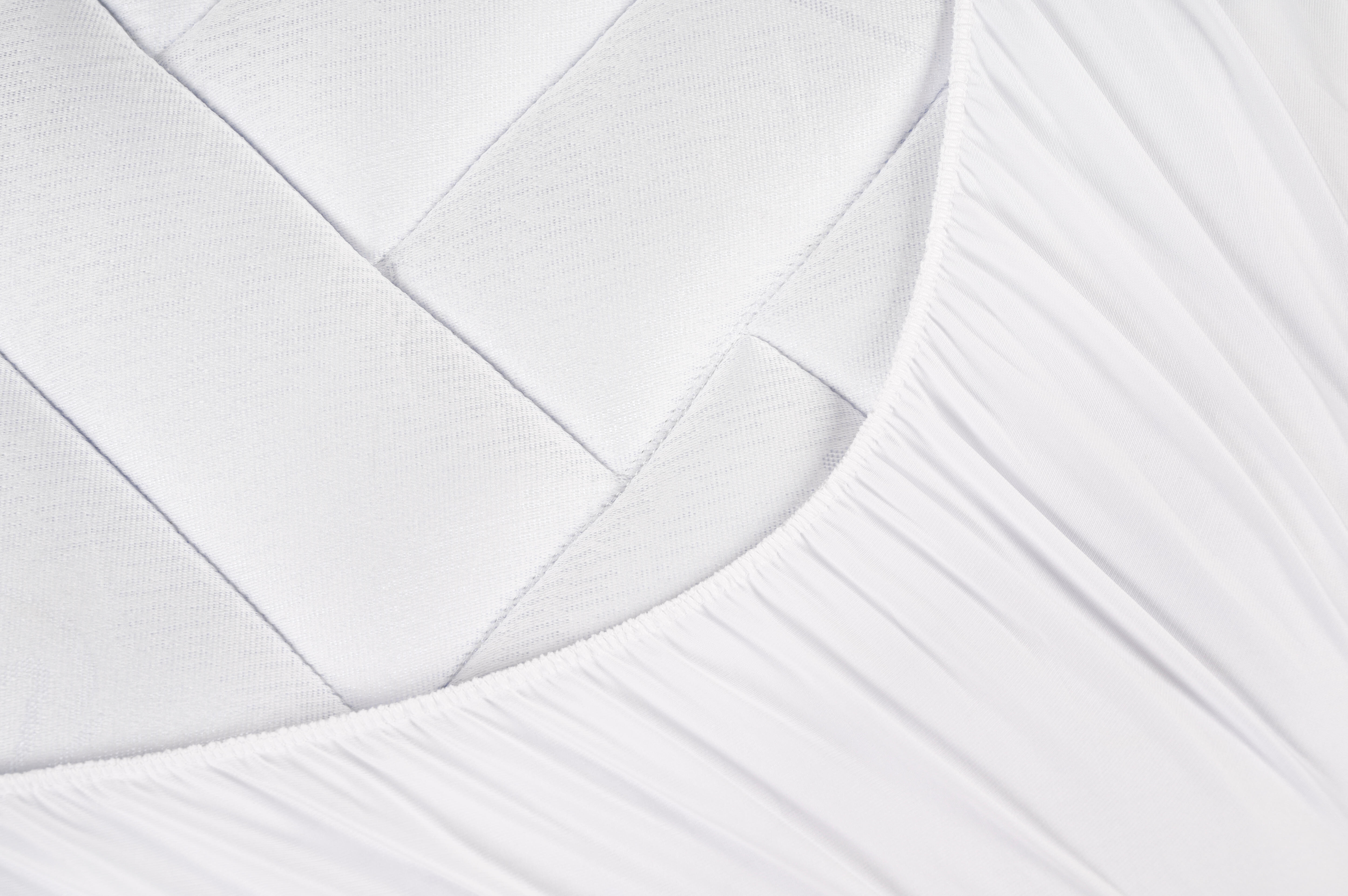 Protector de colchón Rizo Eco poliéster blanco para cama de 135 cm - 6