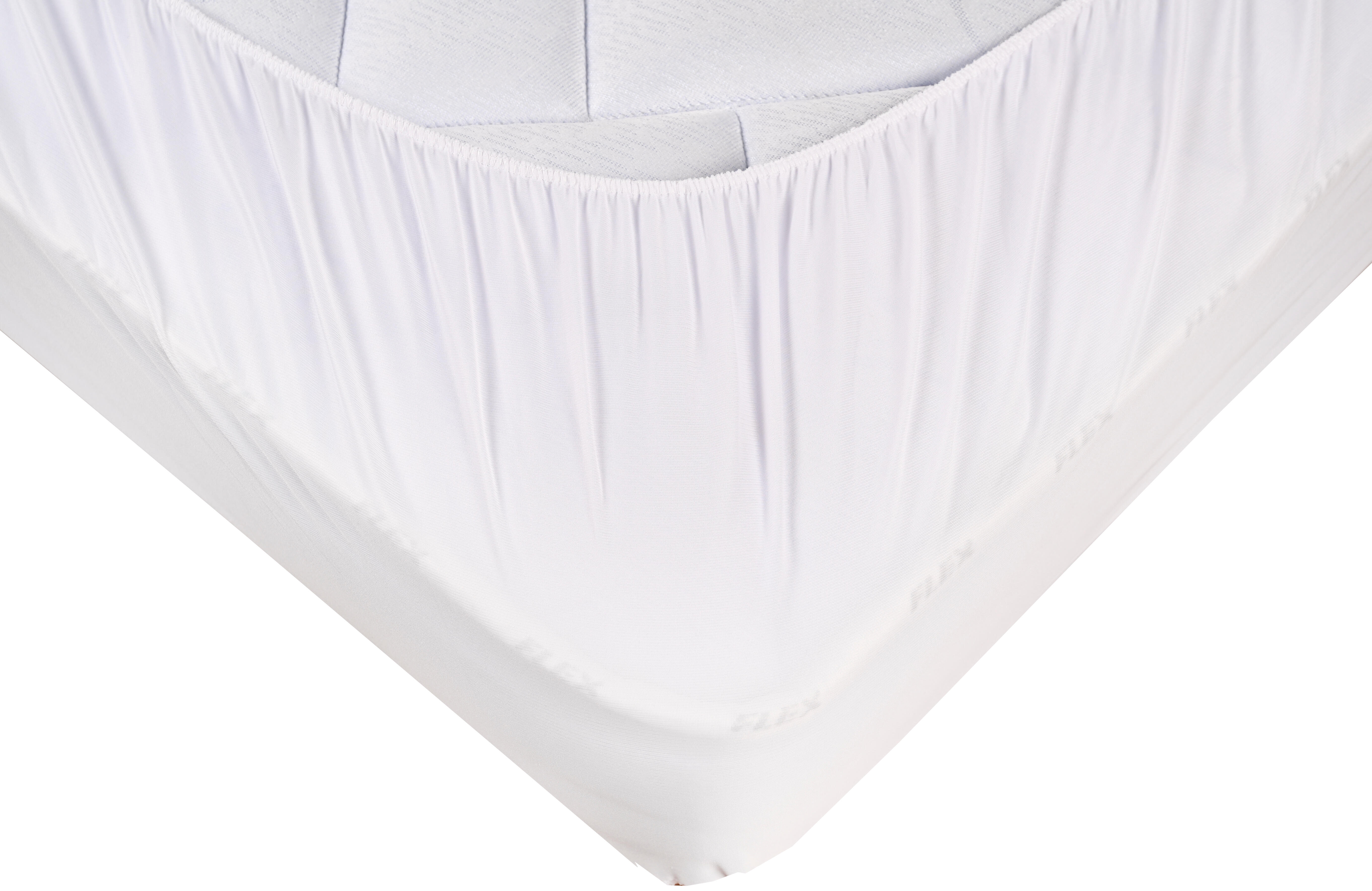 Protector de colchón Rizo Eco poliéster blanco para cama de 135 cm - 5