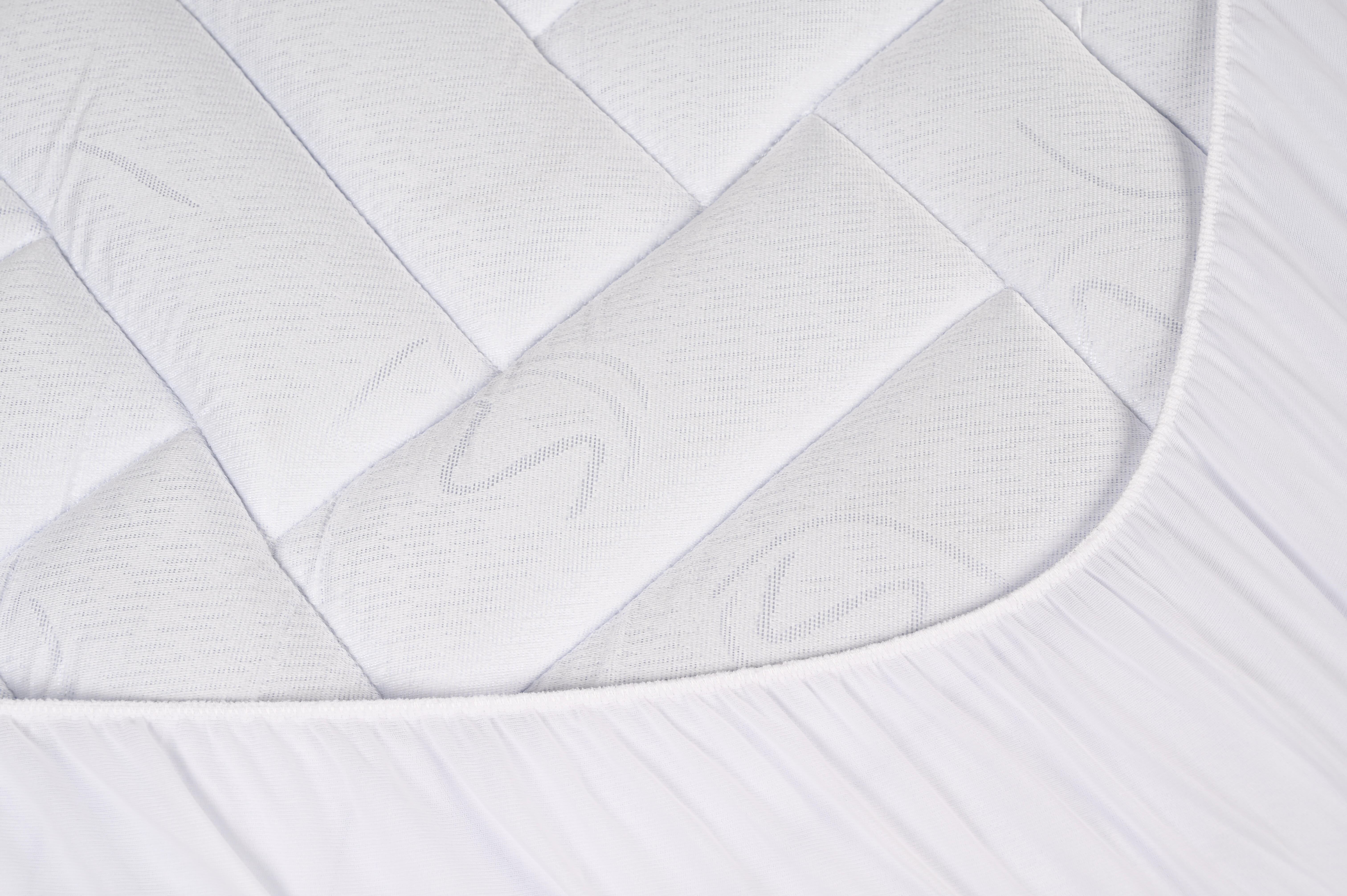 Protector de colchón Liso tela algodón blanco para cama de 150 cm - 4