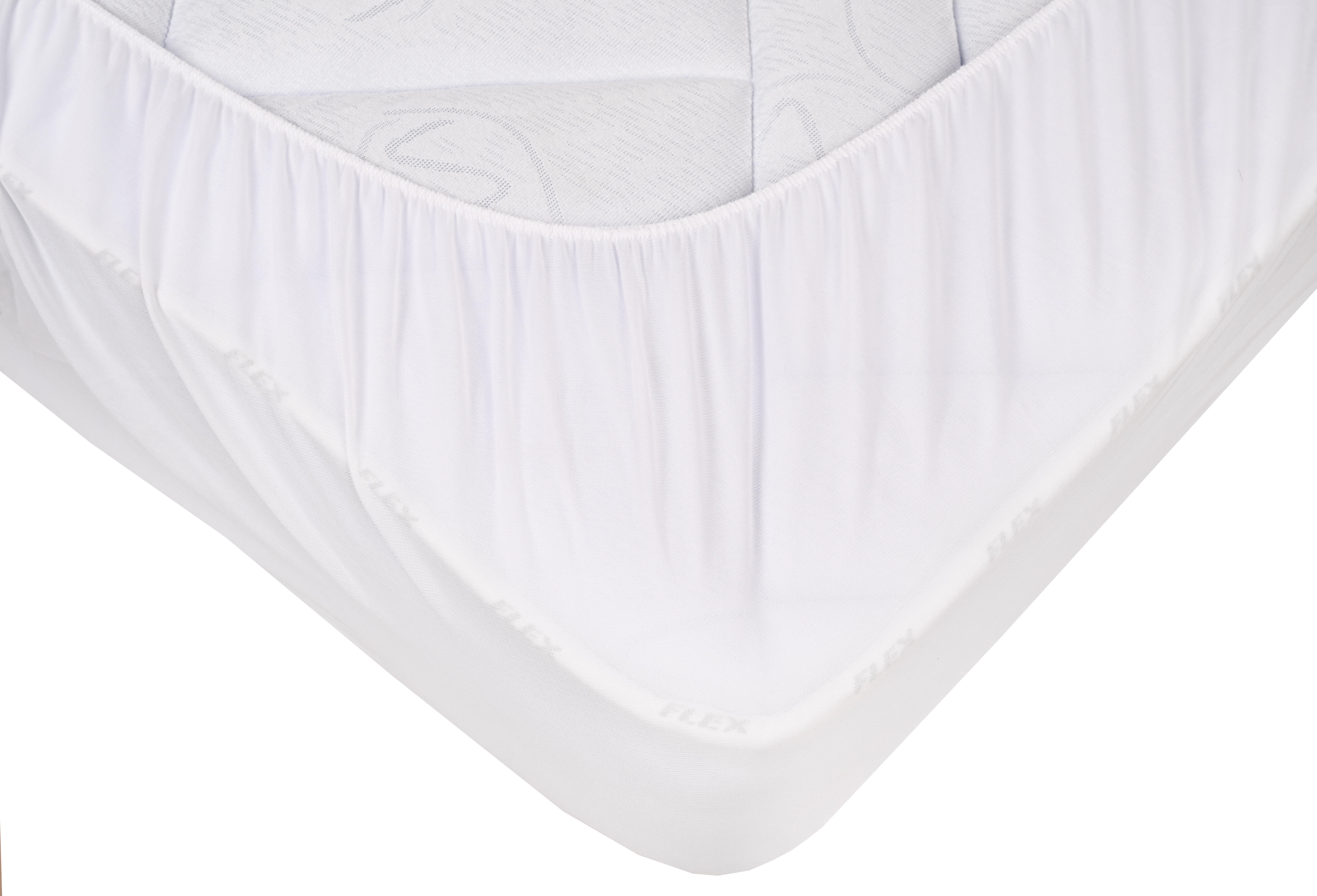 Protector de colchón Liso tela algodón blanco para cama de 150 cm - 3