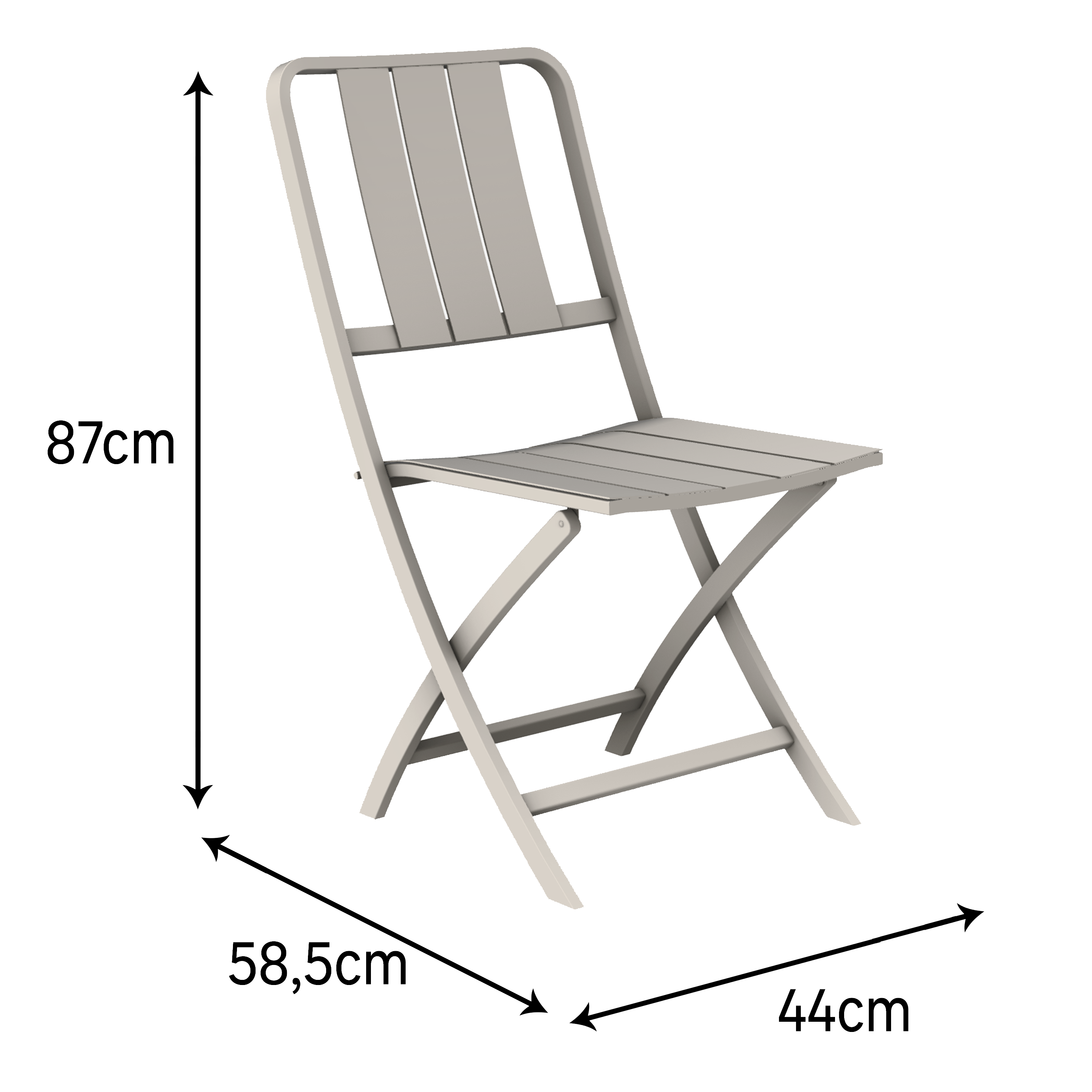Sedia da giardino pieghevole in alluminio Idaho NATERIAL, seduta in alluminio beige - 19