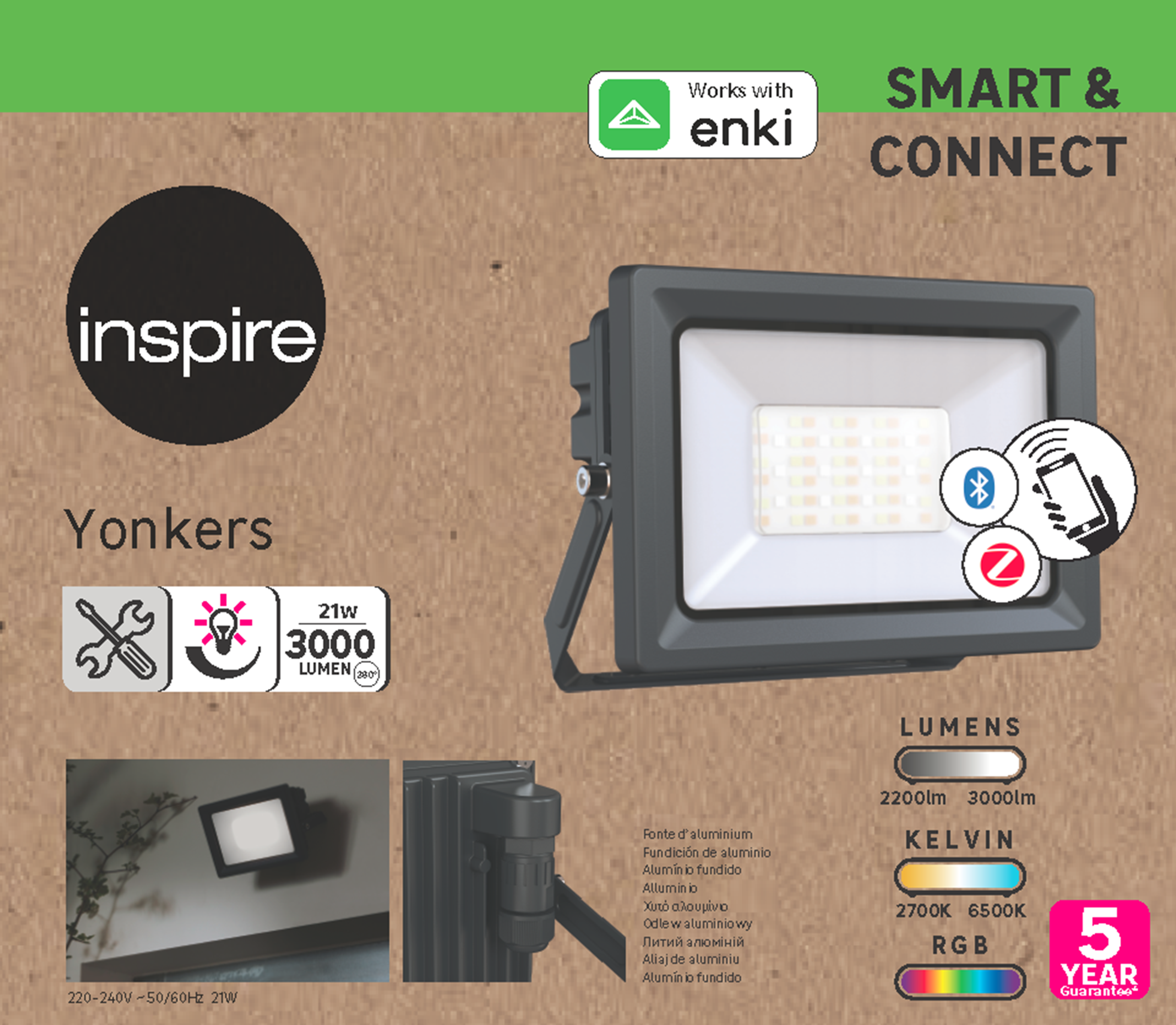 Naświetlacz zewnętrzny Enki z czujnikiem IP65 LED Inspire - 29
