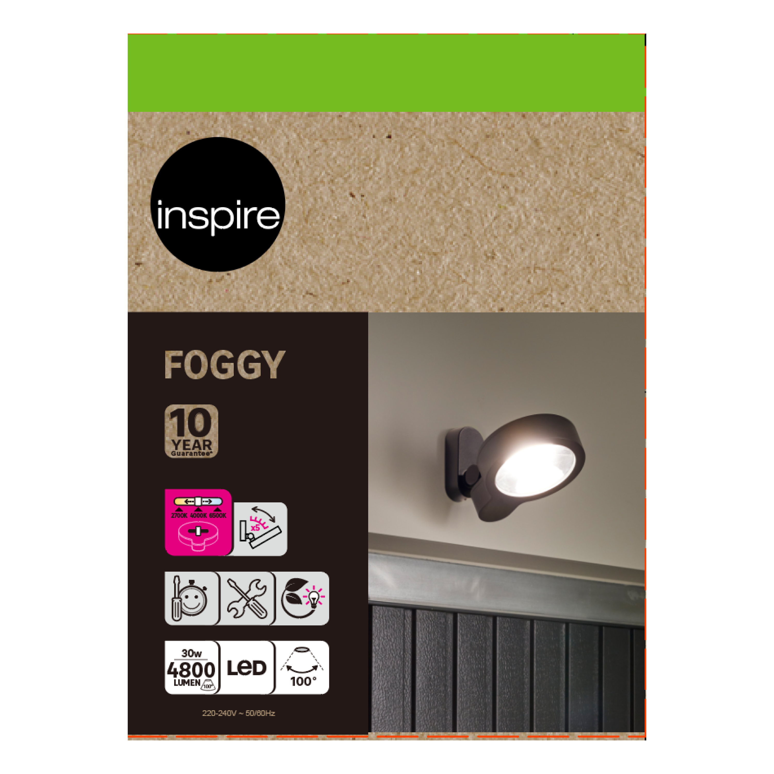 Projecteur extérieur LED, 4800 Lm noir Foggy INSPIRE - 7