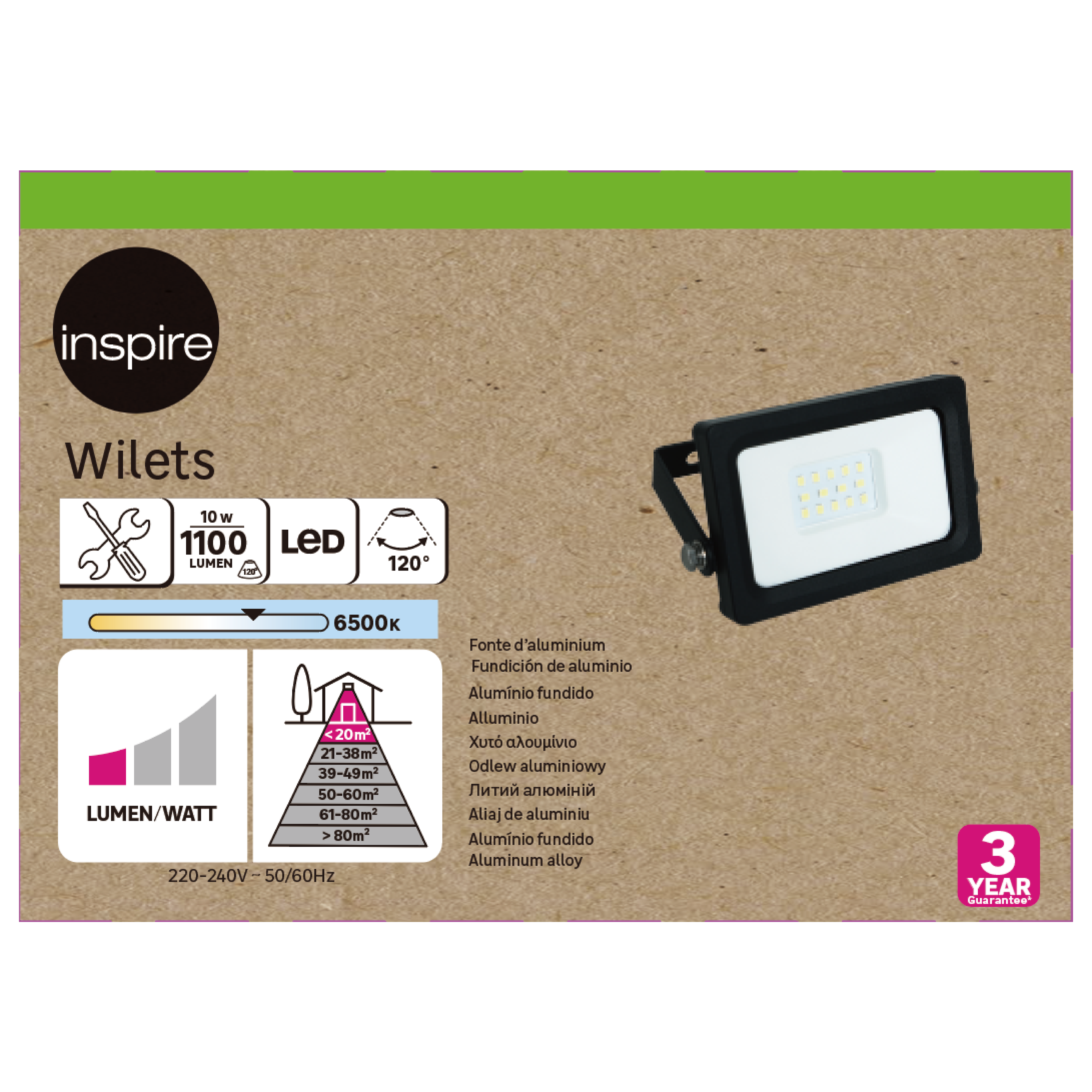 Projecteur extérieur LED, 1100 Lm noir Wilets INSPIRE - 6