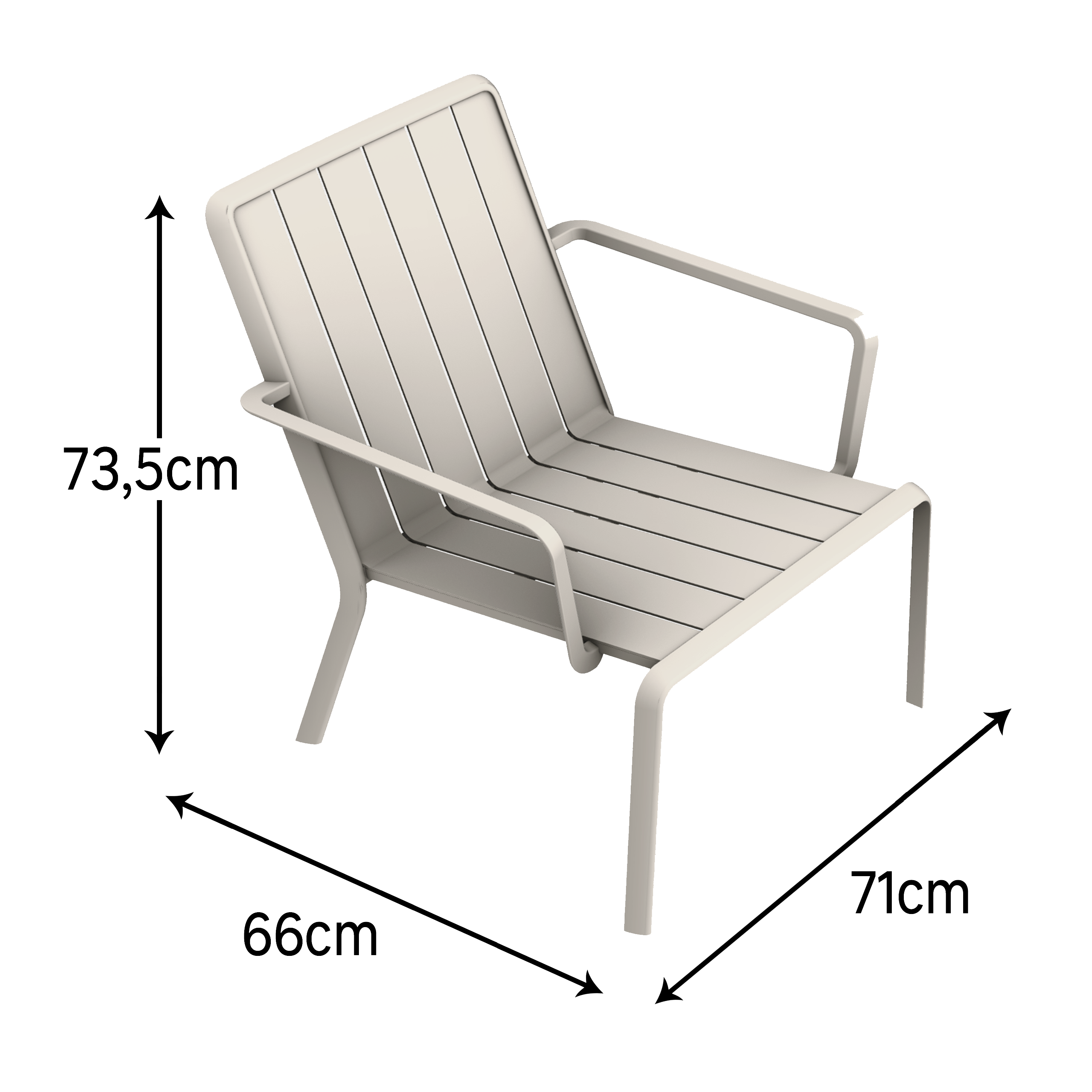 Chaise basse de jardin NATERIAL Idaho en aluminium beige - 11
