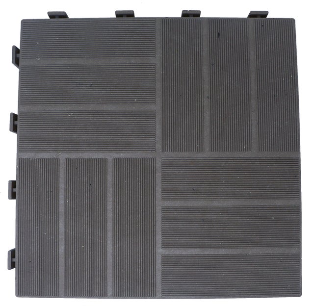 Piastrella d'appoggio a incastro da esterno in composito di legno e plastica (wpc) grigio L 40 x L 40 cm x Sp. 45 mm Square