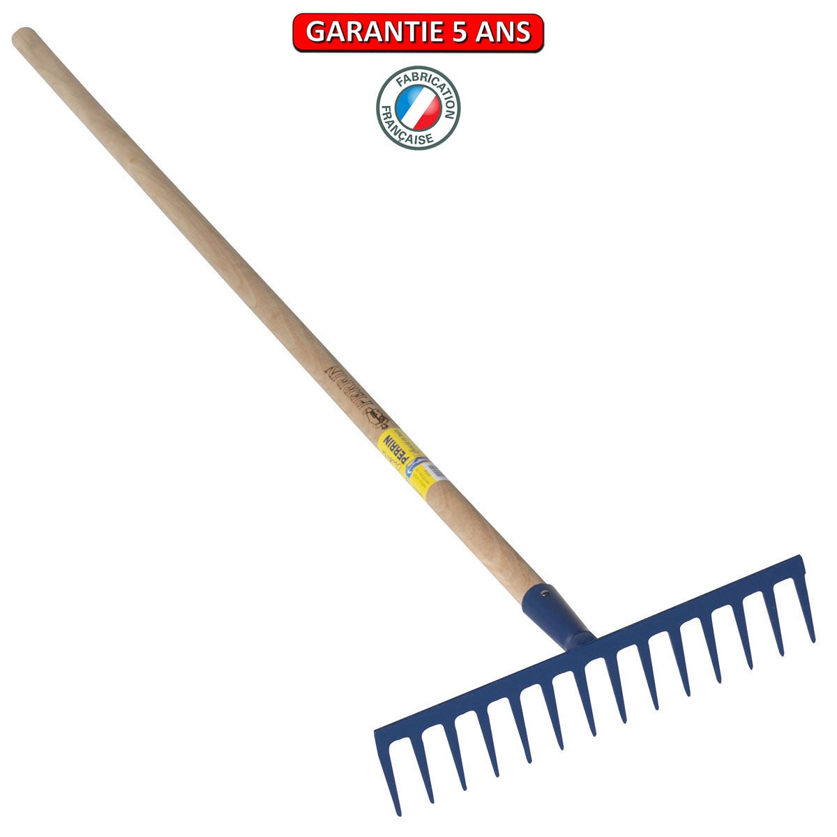 Râteau 14 dents droites soudées avec manche PERRIN L.150 cm - 2