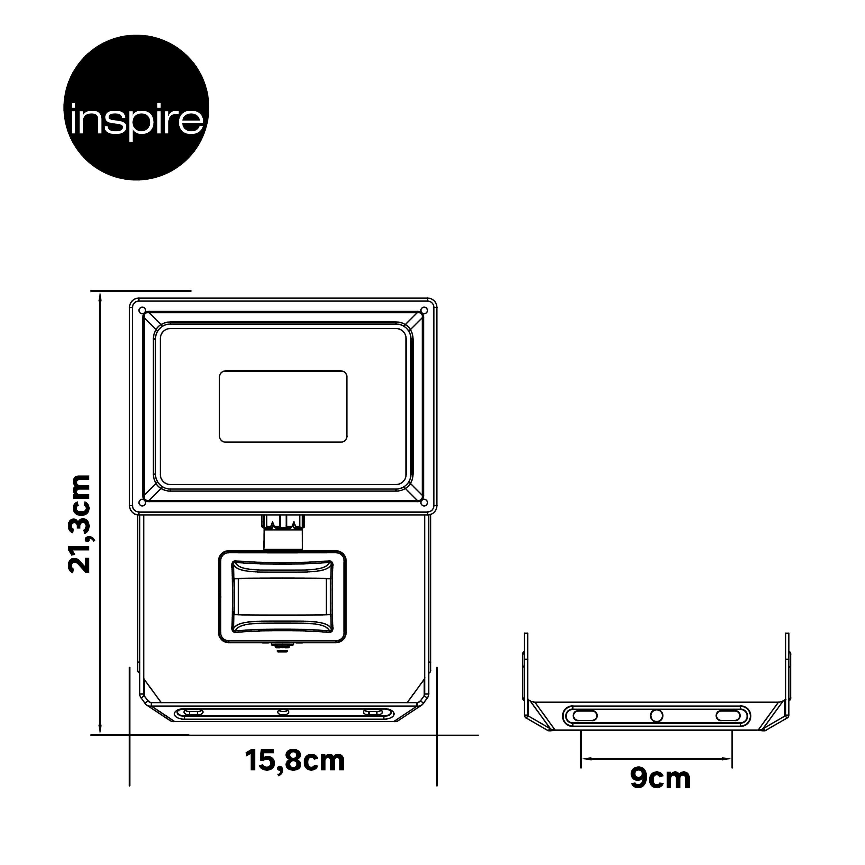 Naświetlacz Yonkers  z czujnikiem 4050 lm IP44 szary Inspire - 4