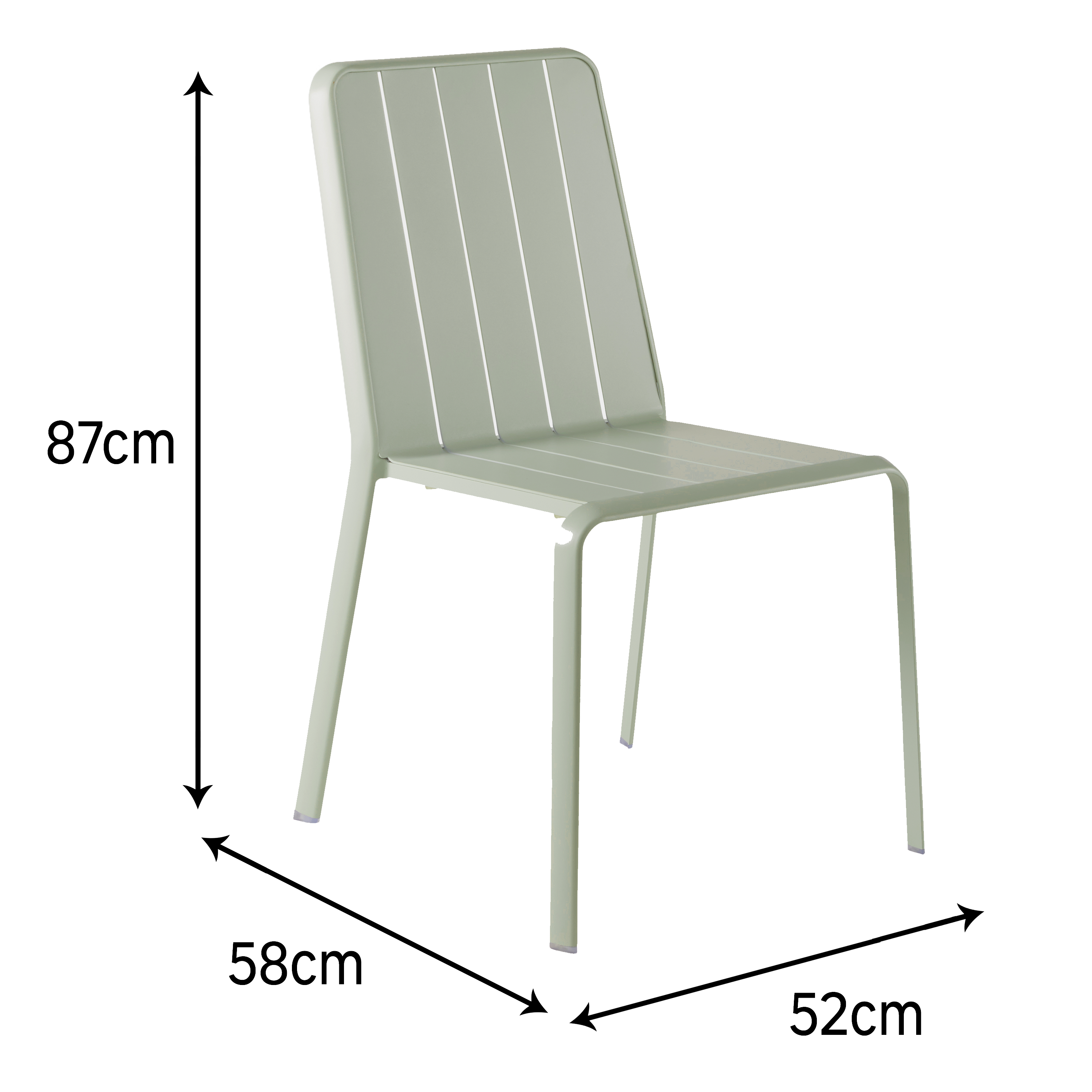 Sedia da giardino Idaho NATERIAL, struttura e seduta in alluminio verde - 11