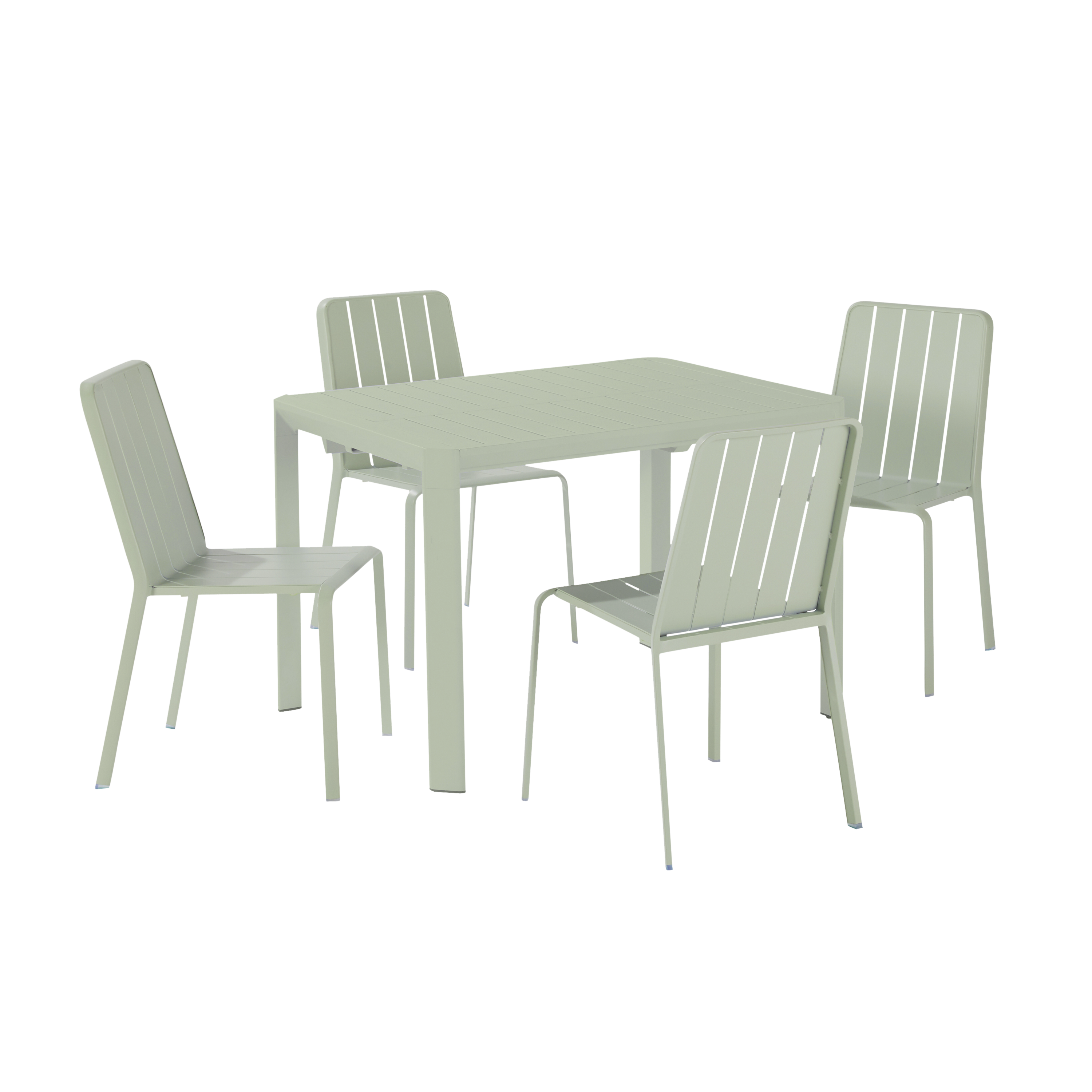 Sedia da giardino Idaho NATERIAL, struttura e seduta in alluminio verde - 9