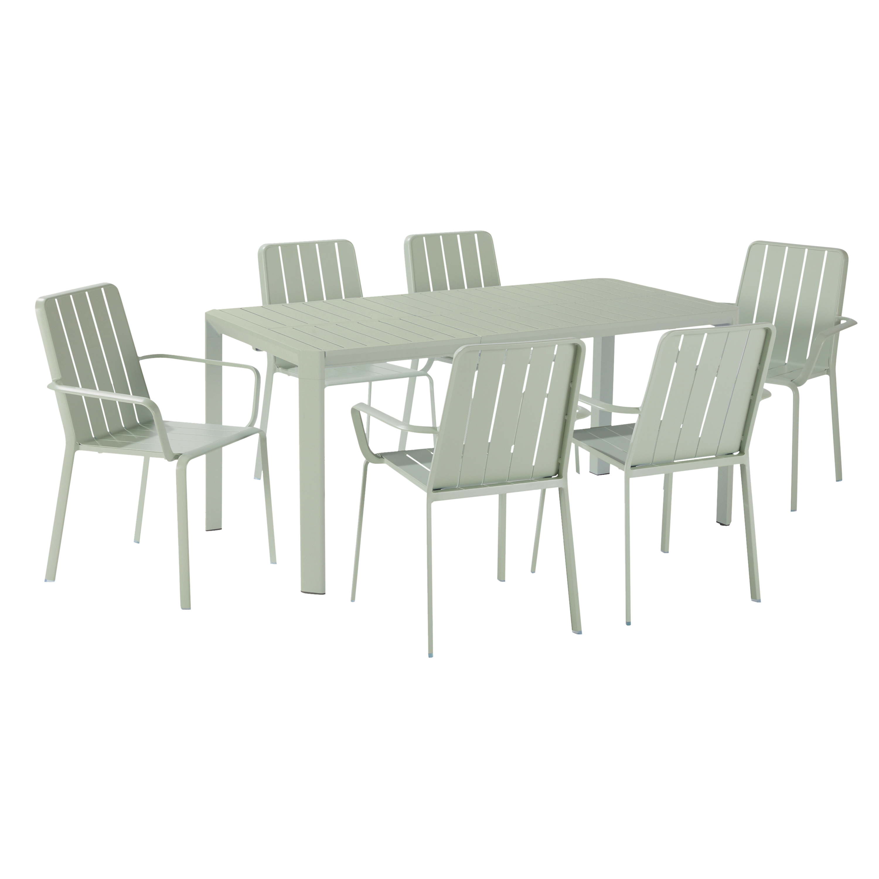 Sedia da giardino con braccioli Idaho NATERIAL, struttura e seduta in alluminio verde - 7