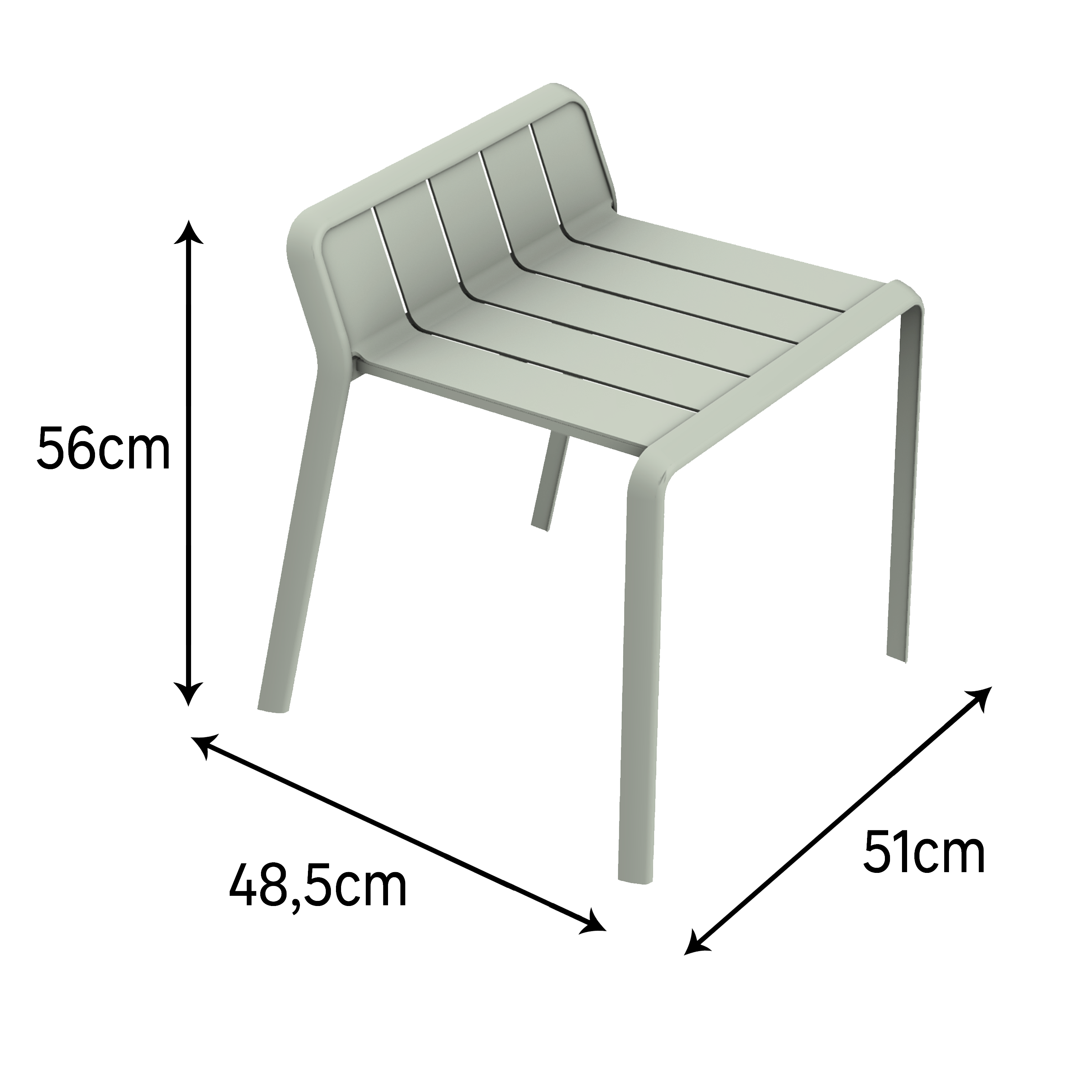 Sgabello da giardino in alluminio verde Idaho NATERIAL, 1 posto - 16
