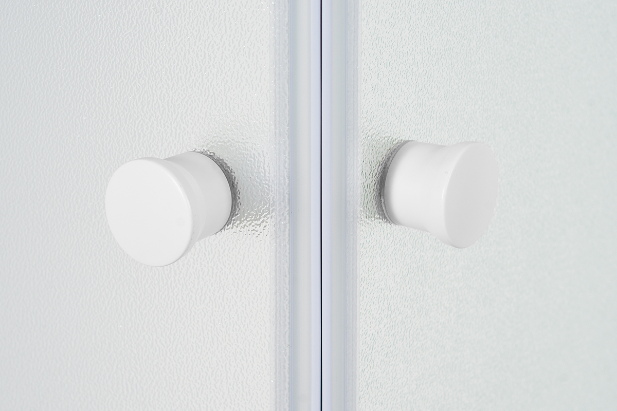 Box doccia angolare con porta scorrevole, vetro smerigliato 4 mm, L 70-80 cm x L 80 cm, H 185 cm, bianco Plumin 2.0 - 3