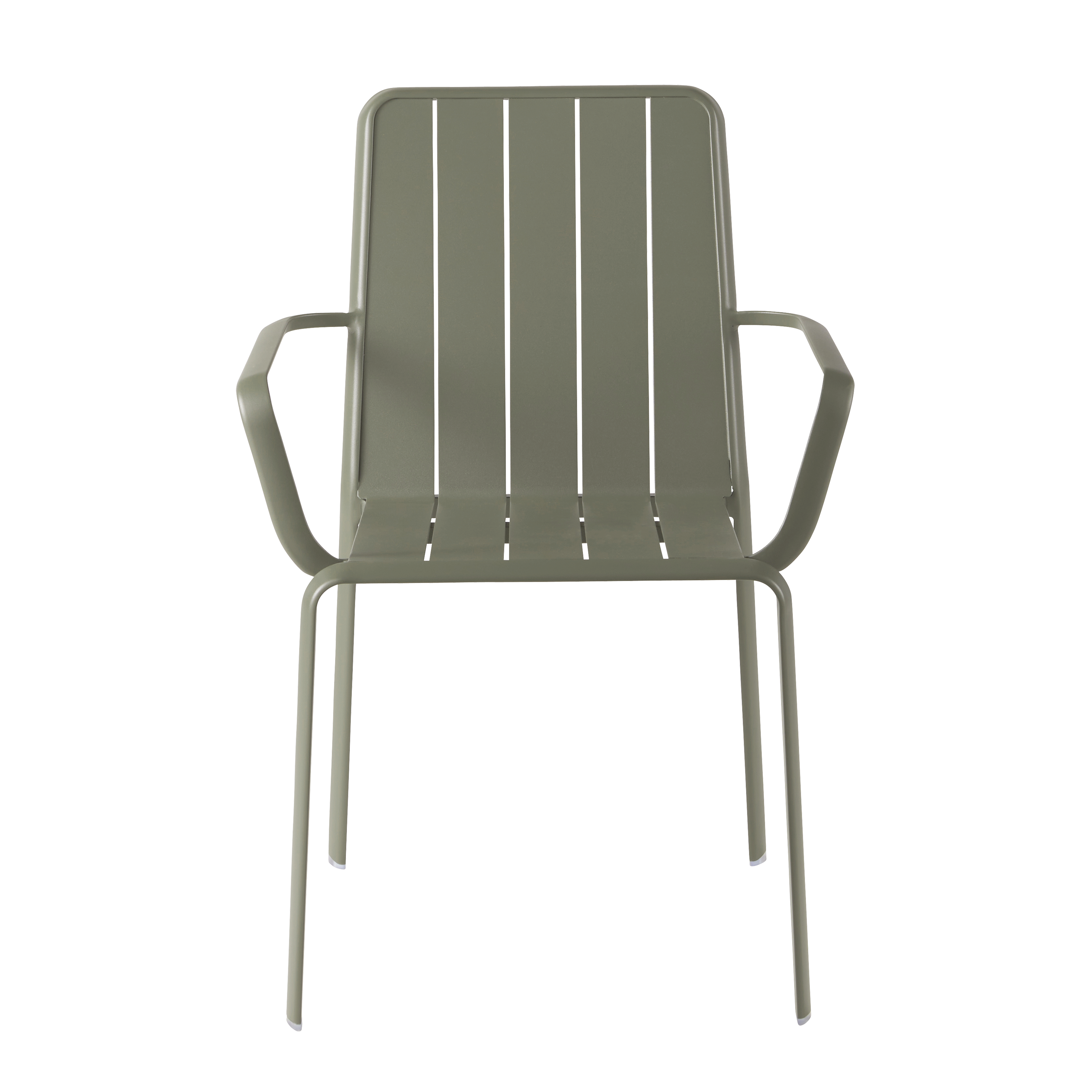 Sedia da giardino con braccioli Idaho NATERIAL, struttura e seduta in alluminio verde - 5