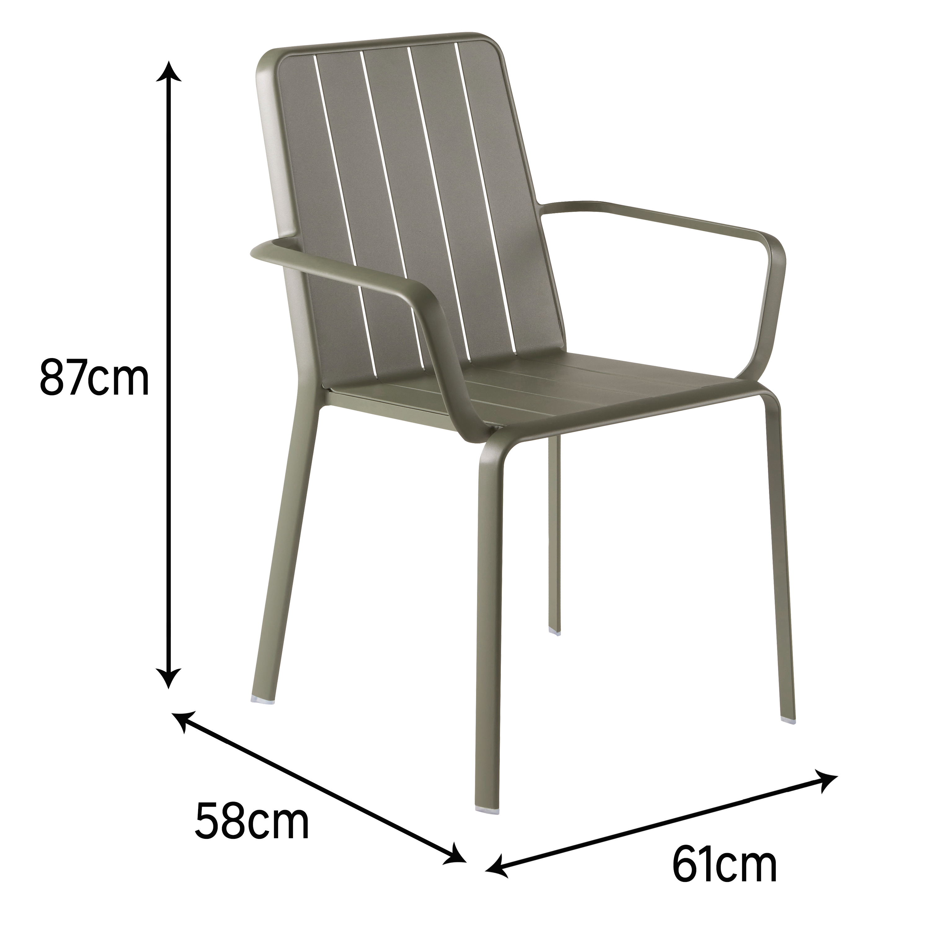 Fauteuil de jardin NATERIAL en aluminium vert - 12