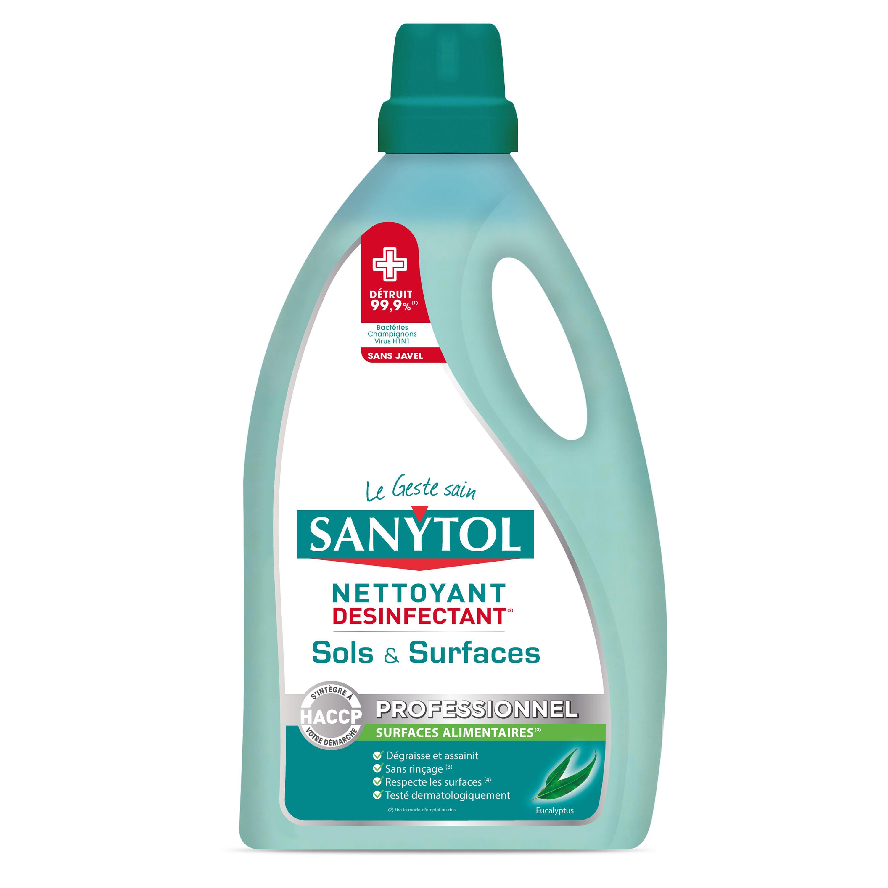Désinfectant SANYTOL Sols multi surfaces eucalyptus, 5L | Leroy Merlin