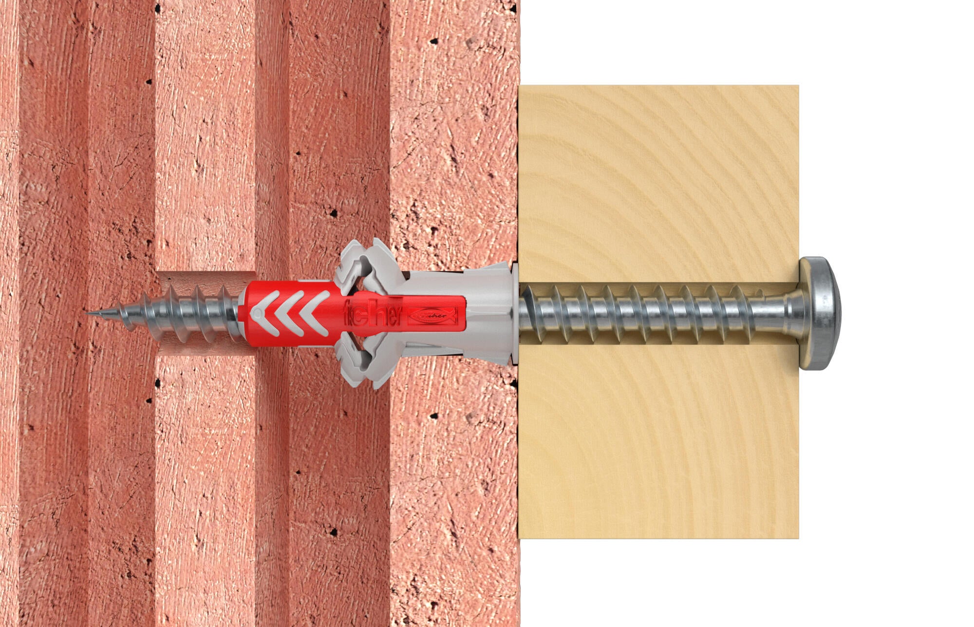 Set di tasselli con vite FISCHER DuoPower 6x30 S con vite t.bomb K in nylon ø 6 mm, 12 pezzi - 3