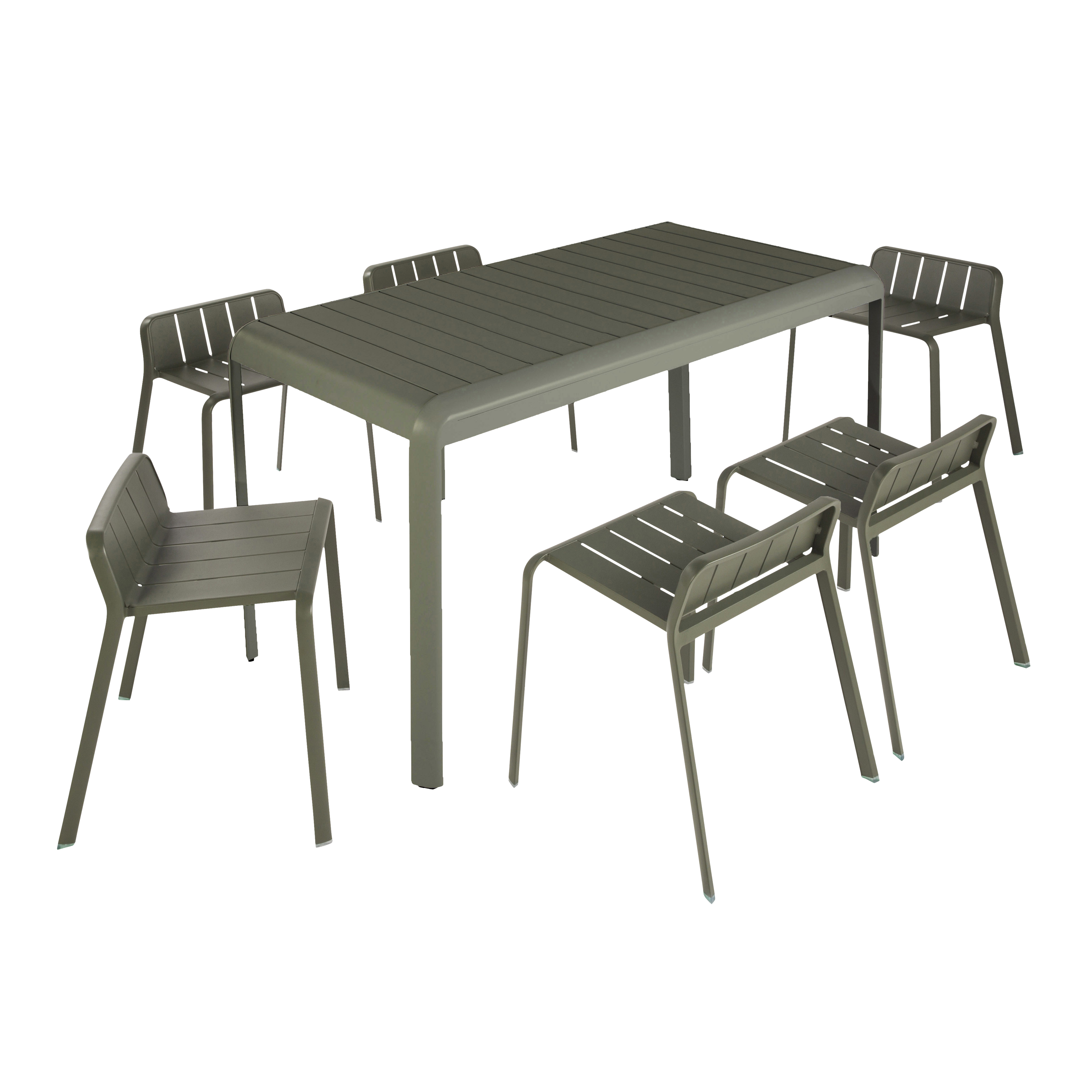 Mesa de alumínio NATERIAL IDAHO 144X70CM VERDE FLORESTA - 10