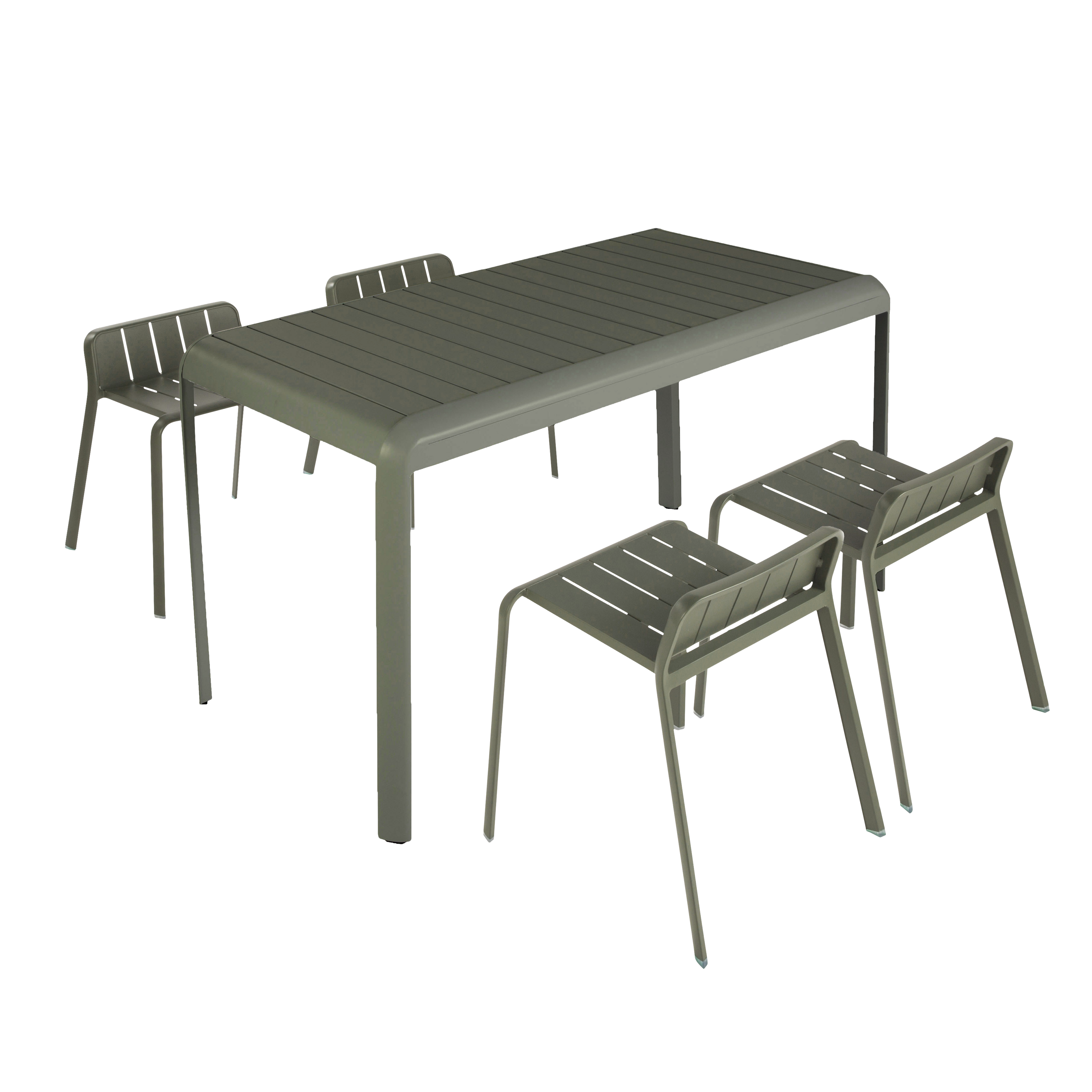 Mesa de alumínio NATERIAL IDAHO 144X70CM VERDE FLORESTA - 11