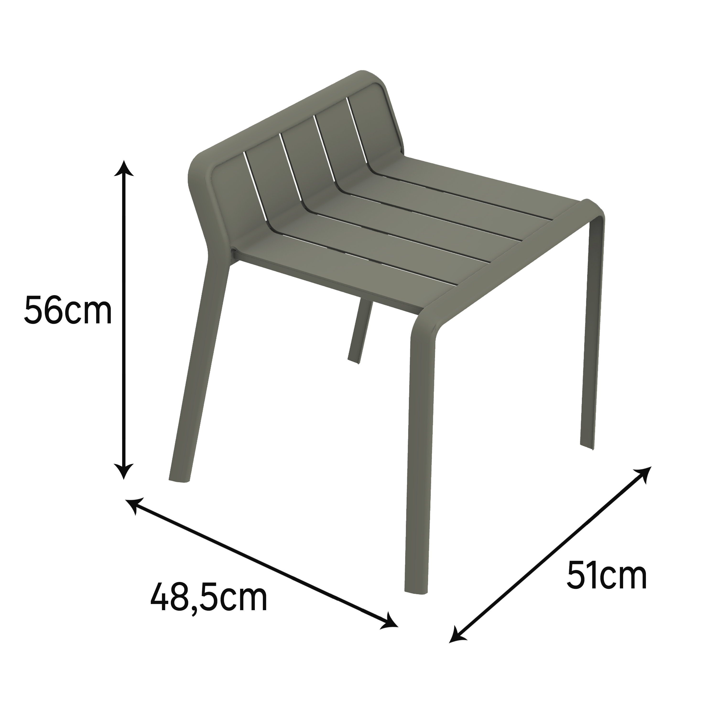 Sgabello da giardino in alluminio verde Idaho NATERIAL, 1 posto - 12