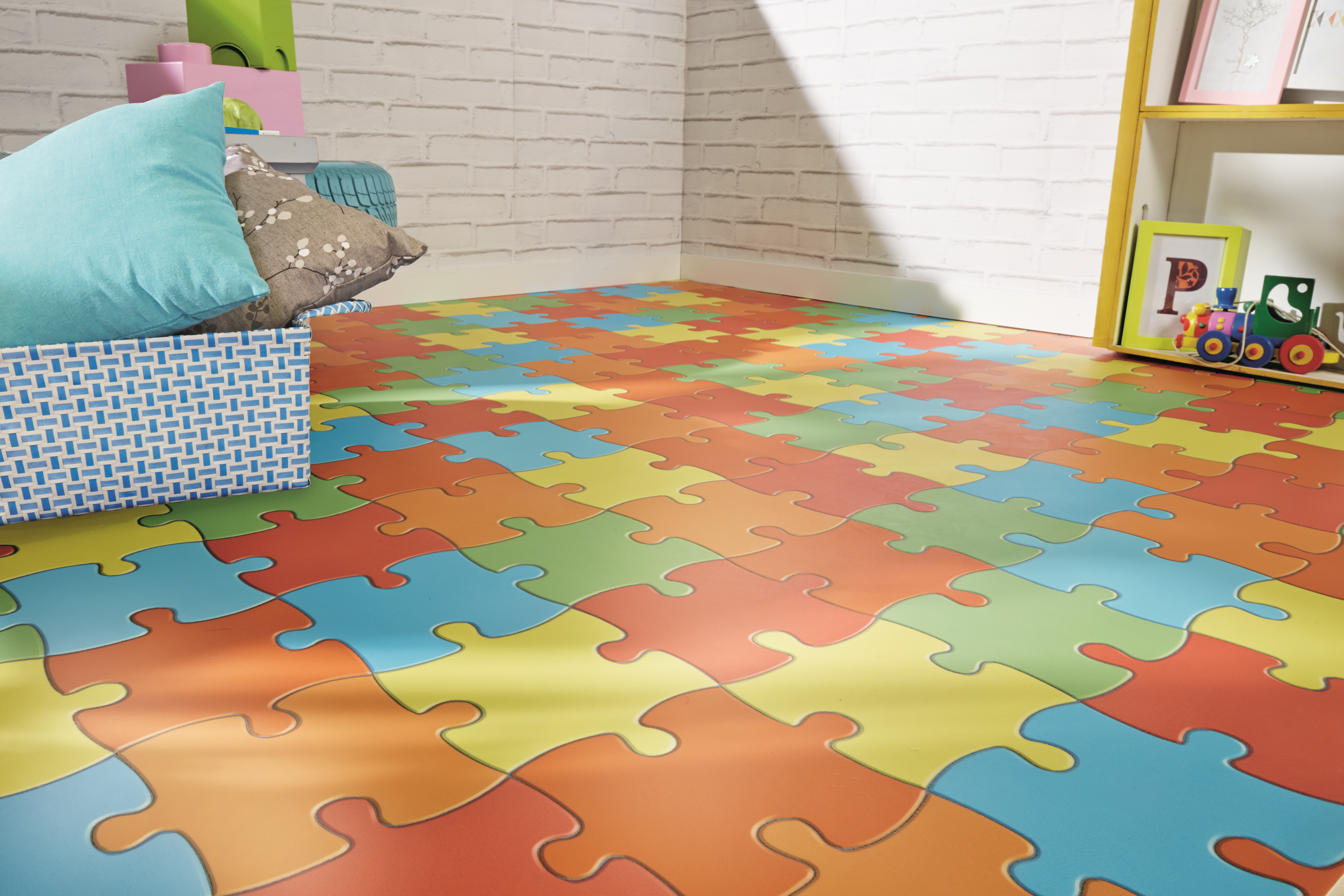 Pavimento vinílico a rolo forte Tarkett Play Puzzle (largura do rolo 2m) - 5