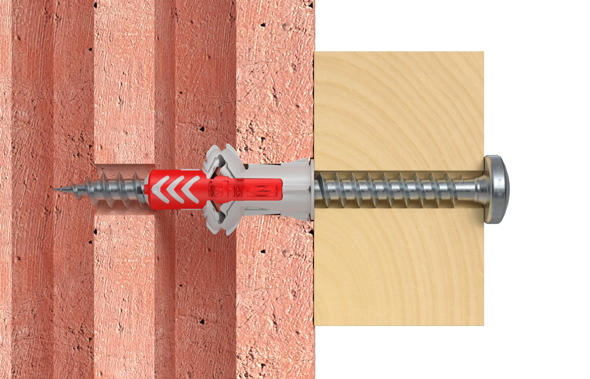 Set di tasselli con vite FISCHER DuoPower 8x40 S , inox A2 t.bomb. in poliammide ø 8 mm, 2 pezzi - 3