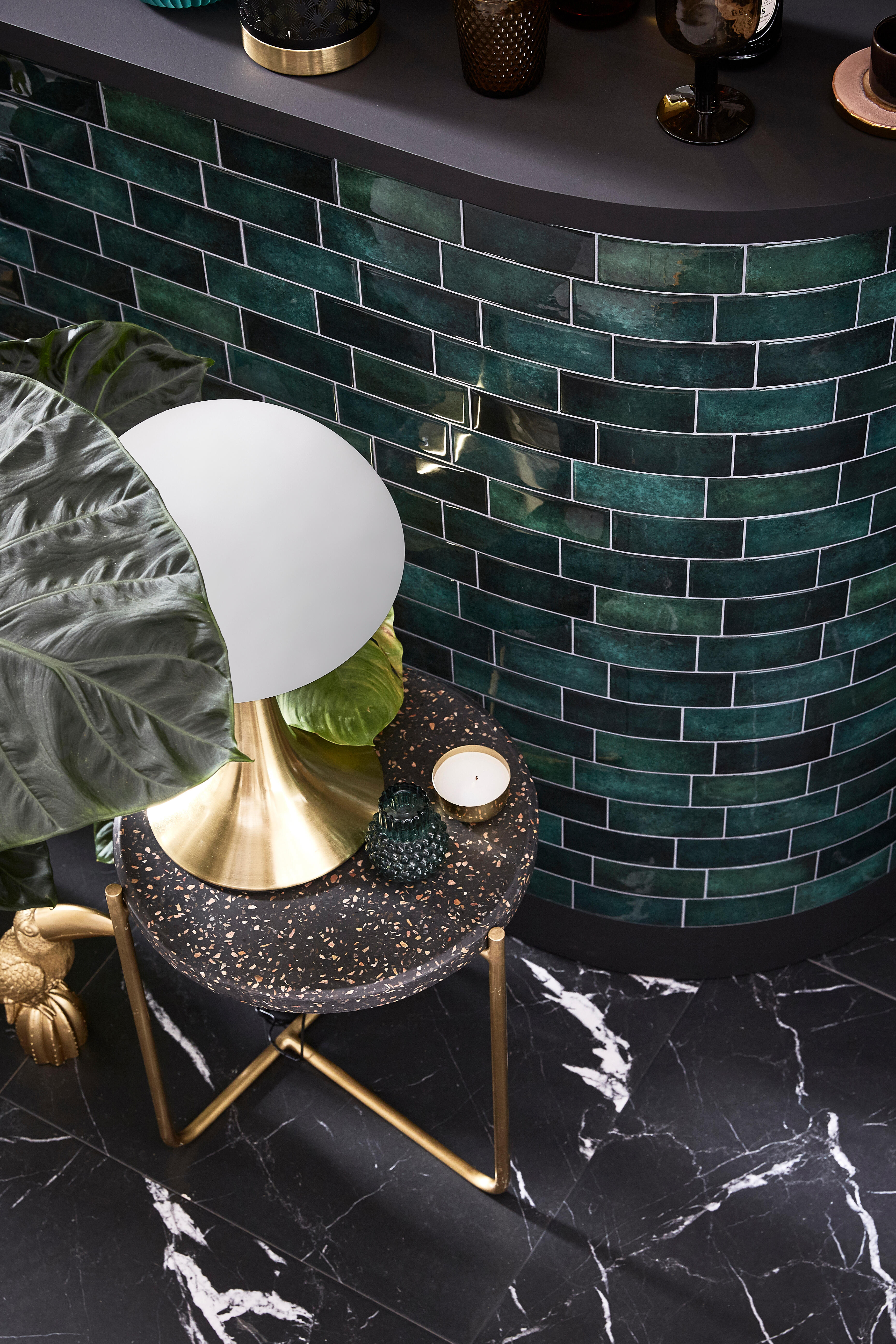 Lot de 4 adhésifs décoratifs SMART TILES métro fiona, vert 29.36X21.29 cm - 10