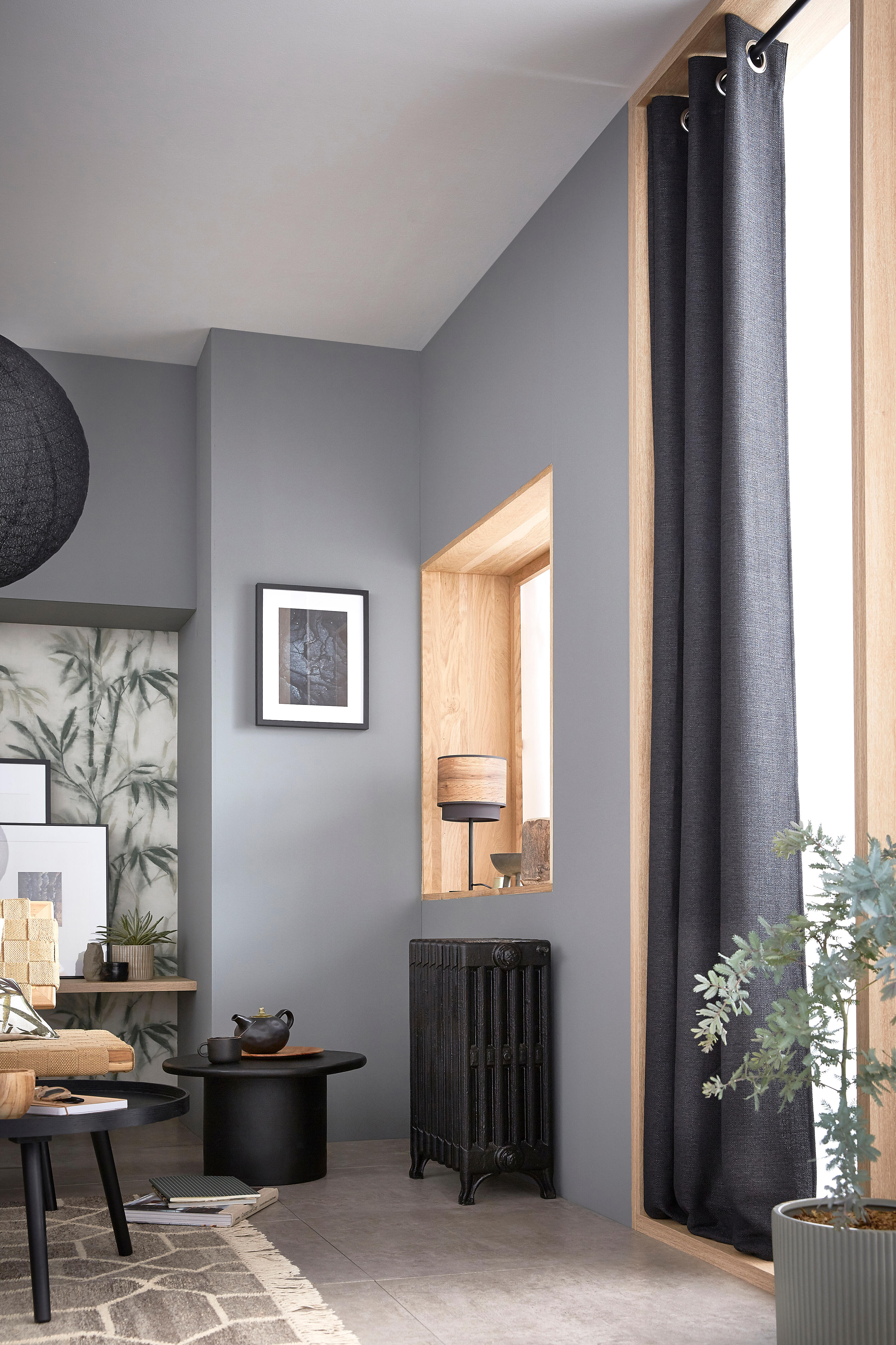 Rideau tamisant, Lidia, noir H.280 x l.140 cm INSPIRE - 4