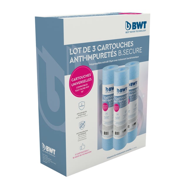Lot de 3 cartouches filtrantes anti impuretés BWT