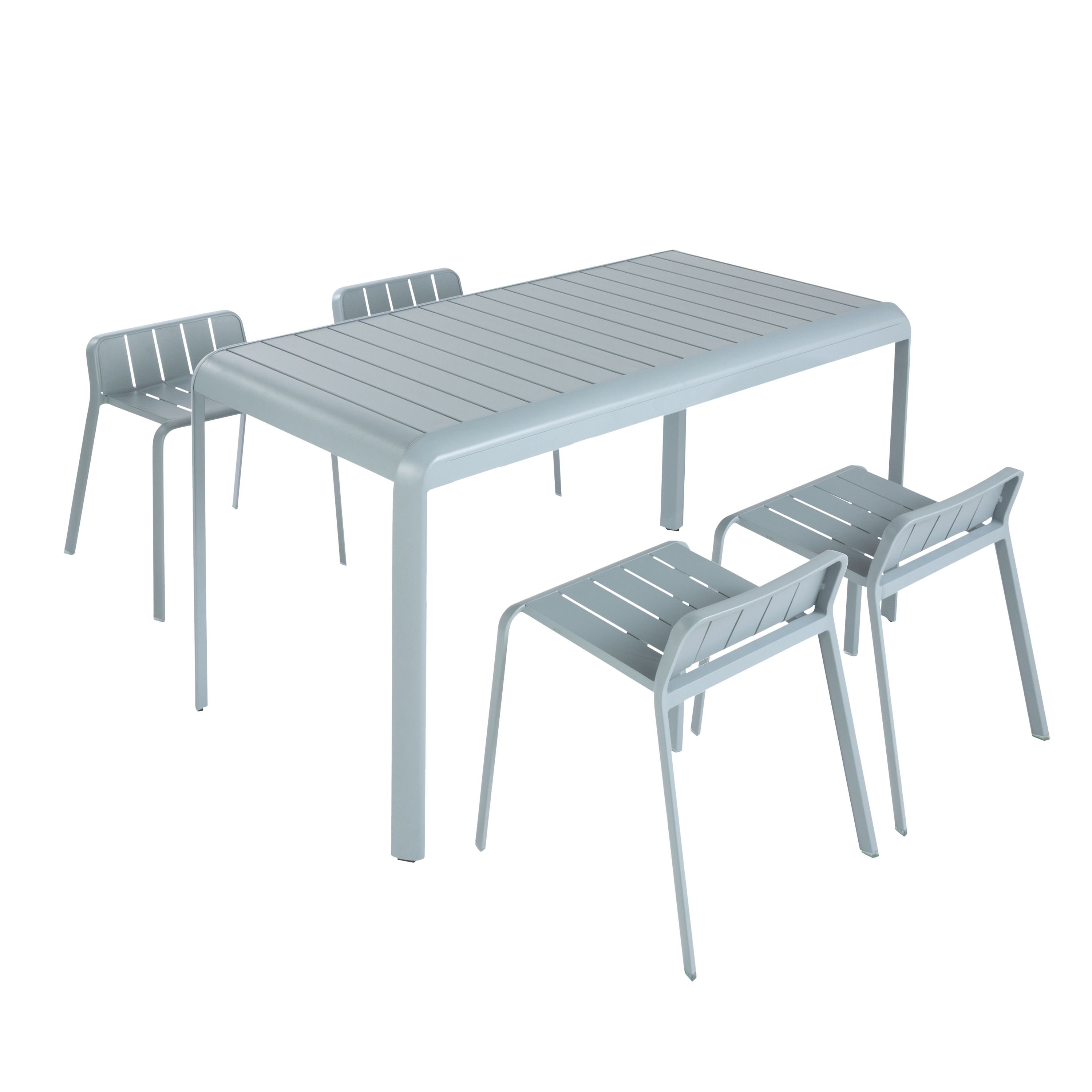 Sgabello da giardino in alluminio blu Idaho NATERIAL, seduta in alluminio azzurro - 9