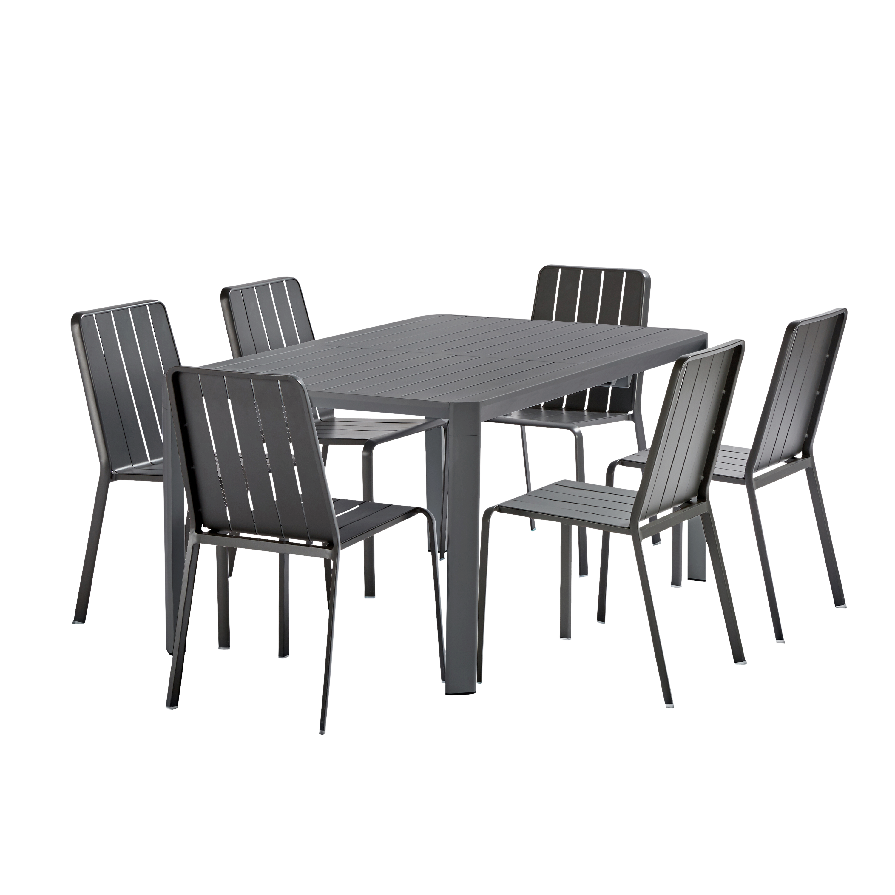 Sedia da giardino Idaho NATERIAL, struttura in alluminio grigio, seduta in alluminio antracite - 10