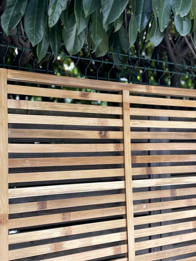 Panneau lattes horizontales bambou, L. 90 x H. 180 cm