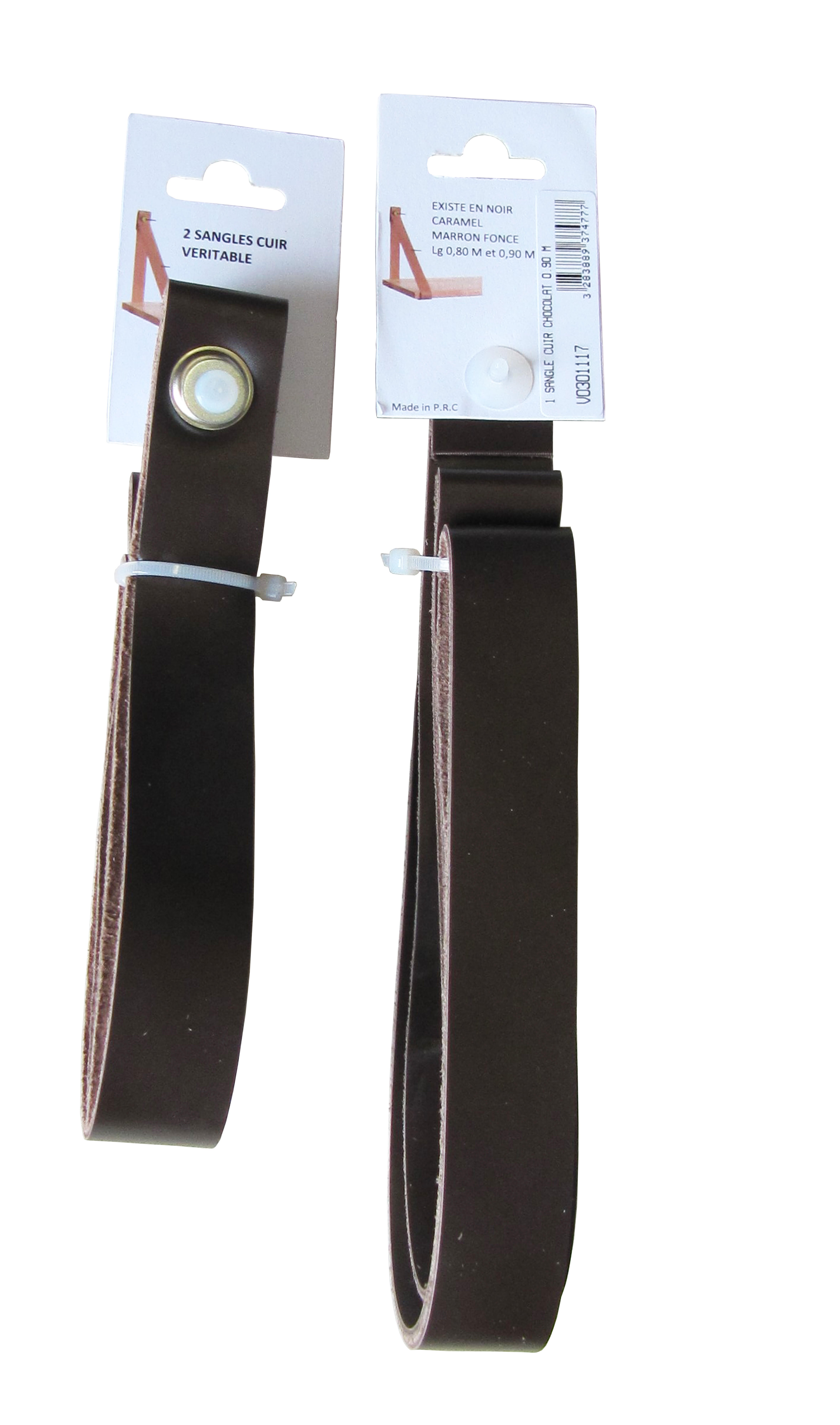 Étriers Simples En Cuir Marron 85 Cm – Sangles D'équitation D'occasion (Inv 6152)