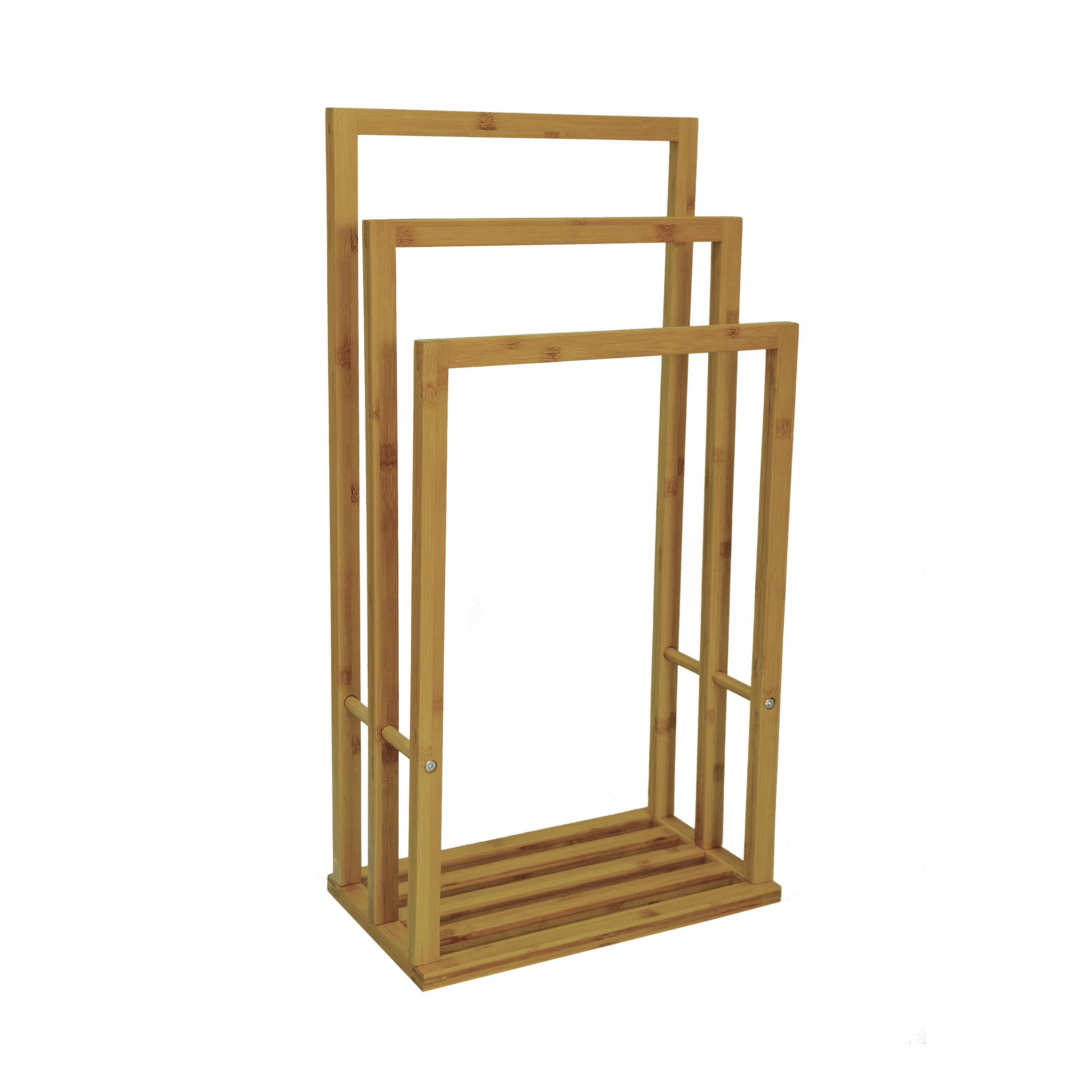 Toallero de pie aneko bamboo beige barnizado 24x82 cm