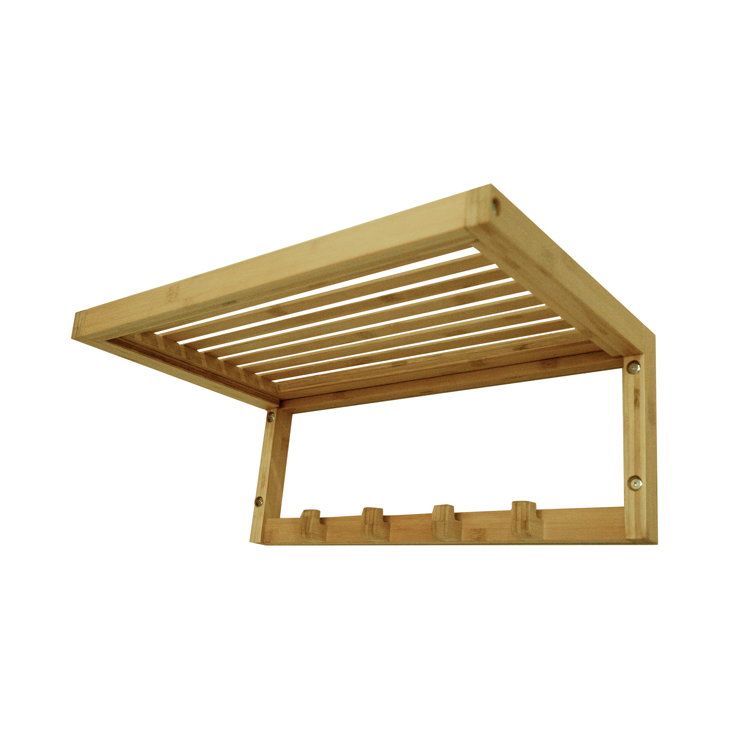 Wieszak ścienny z półką na ręczniki Bambus SENSEA