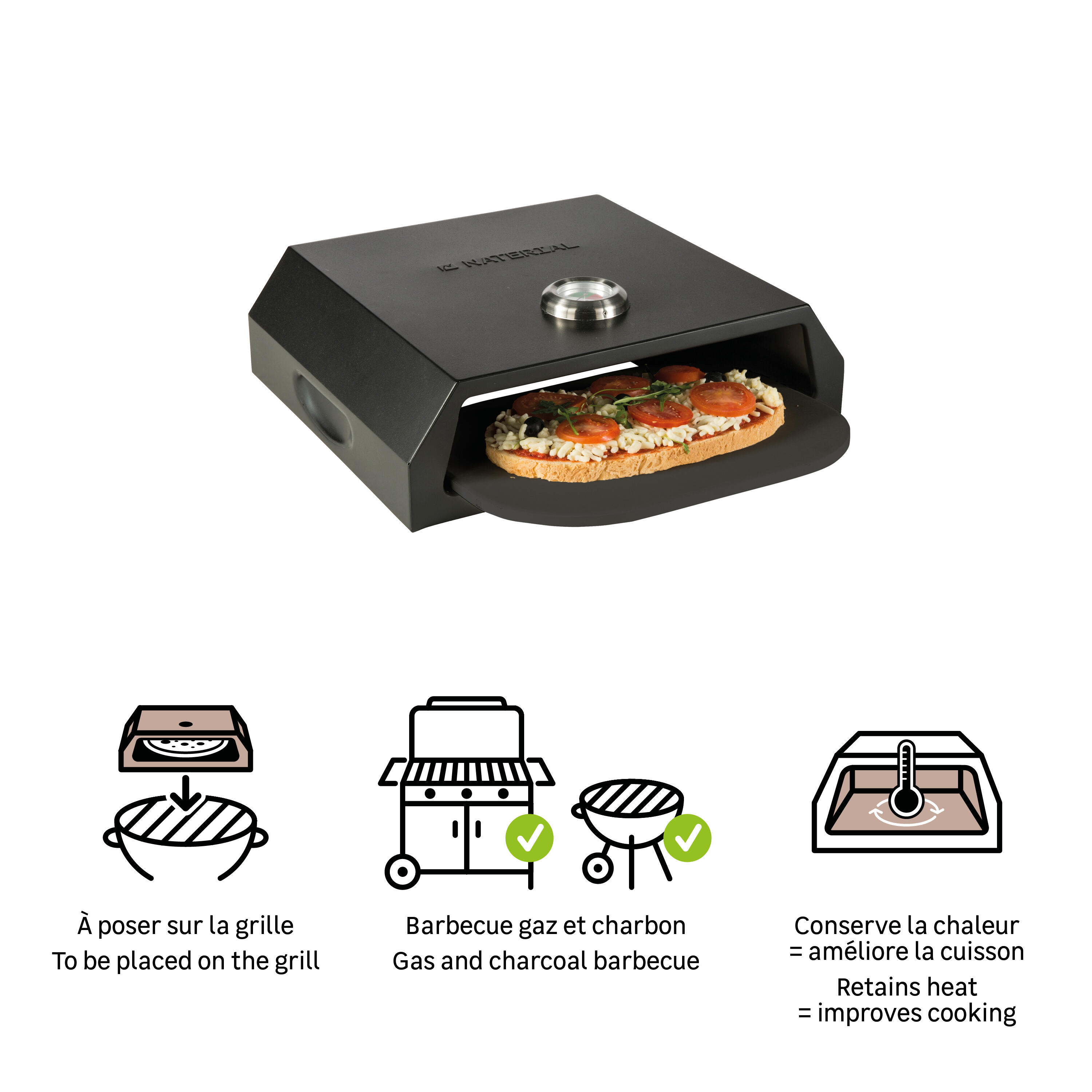 Forno de pizza para barbecue NATERIAL 33X33CM - 6