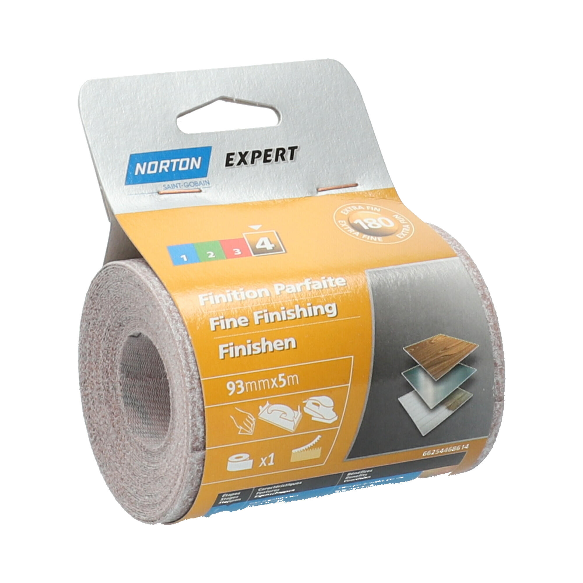 Rouleau abrasif NORTON, 93x5 mm, grains 180 - 4