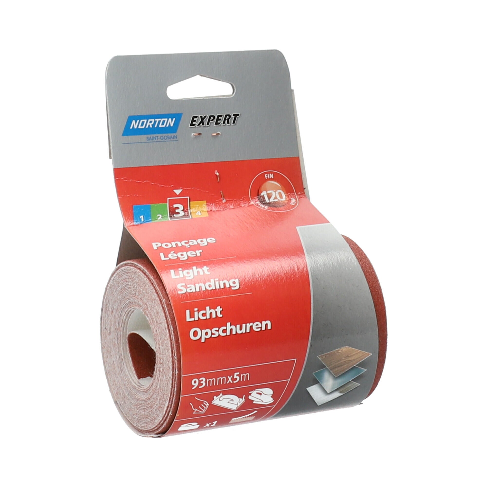 Rouleau abrasif NORTON, 93 mm x 5 m, grains 120 - 4