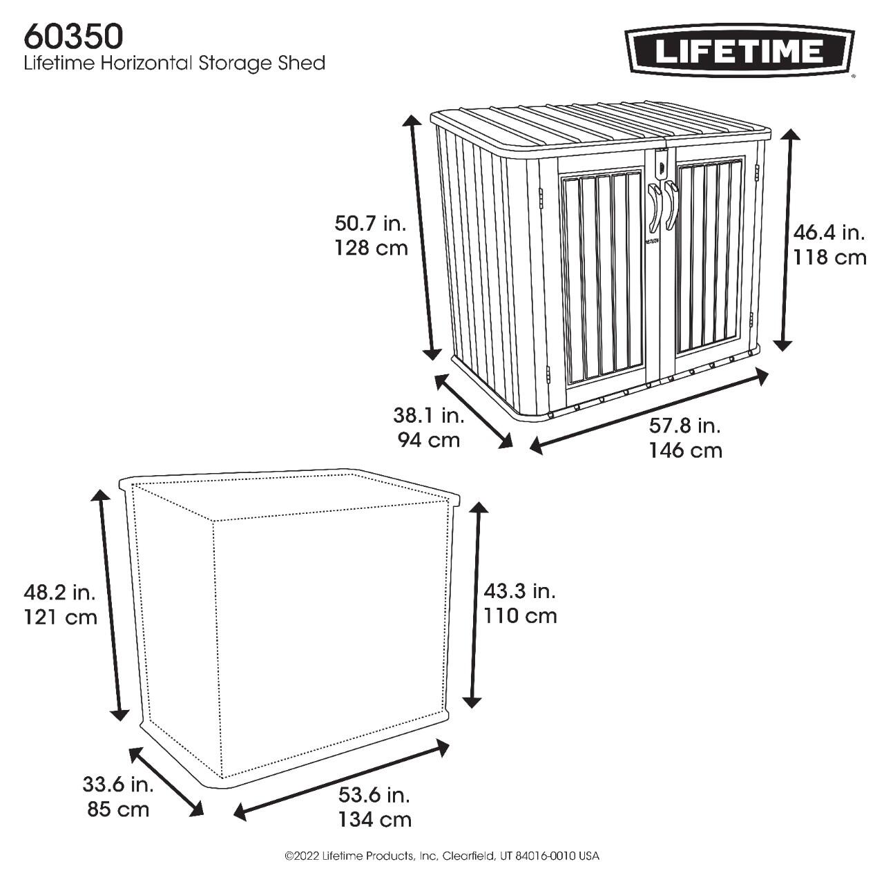 Arcón de resina para exterior LIFETIME 92311 146 x 128 x 94 cm y capacidad de 1380 L - 3