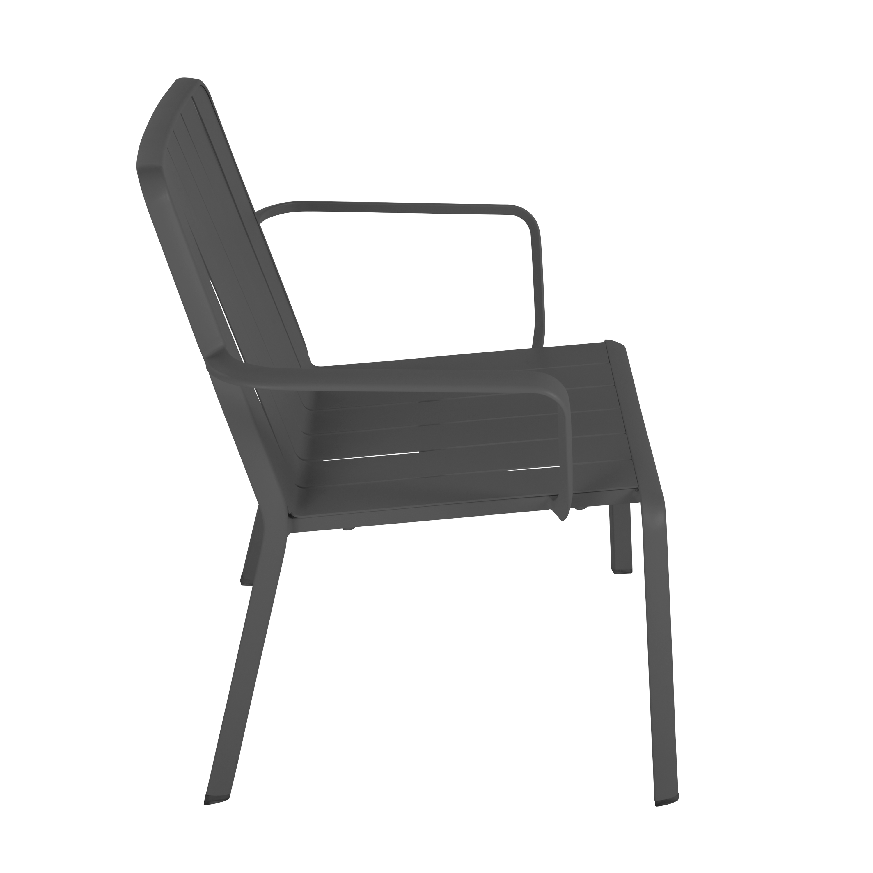 Sedia da giardino con braccioli Idaho NATERIAL, struttura in alluminio grigio, seduta in alluminio antracite - 7