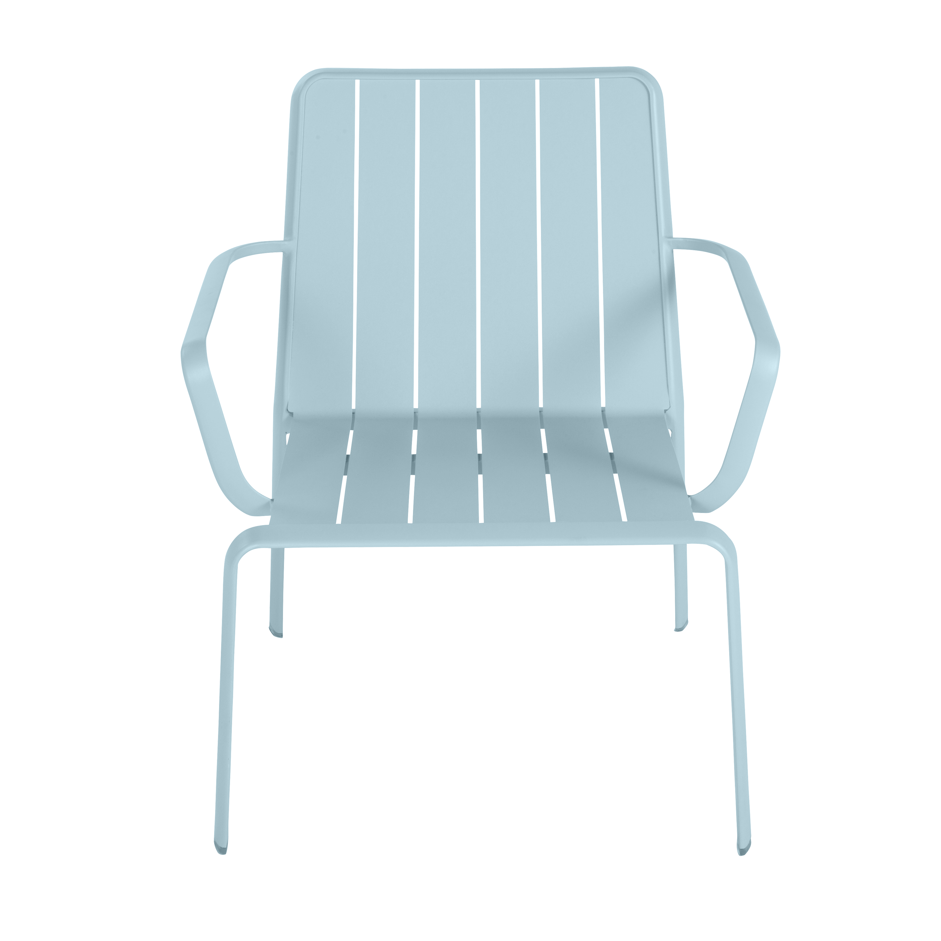 Sedia da giardino con braccioli Idaho NATERIAL, struttura in alluminio blu, seduta in alluminio azzurro - 7