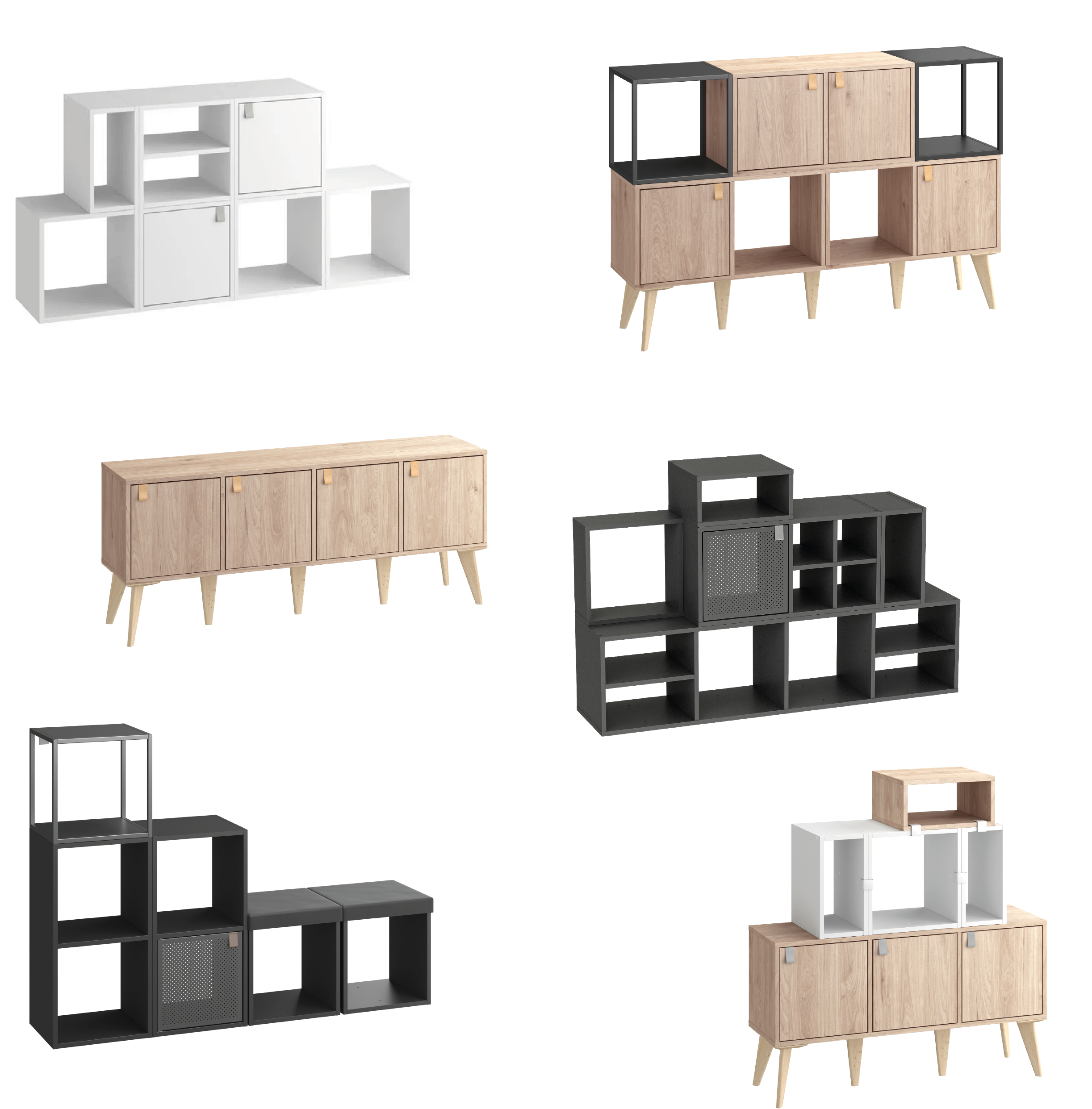 Estante cubo 3x1 carvalho 104,9x36x31,7 cm Spaceo Kub - 13