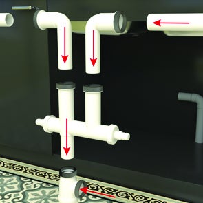 Vidage complet évier 2 cuves, VALENTIN Diam.90 mm - 4