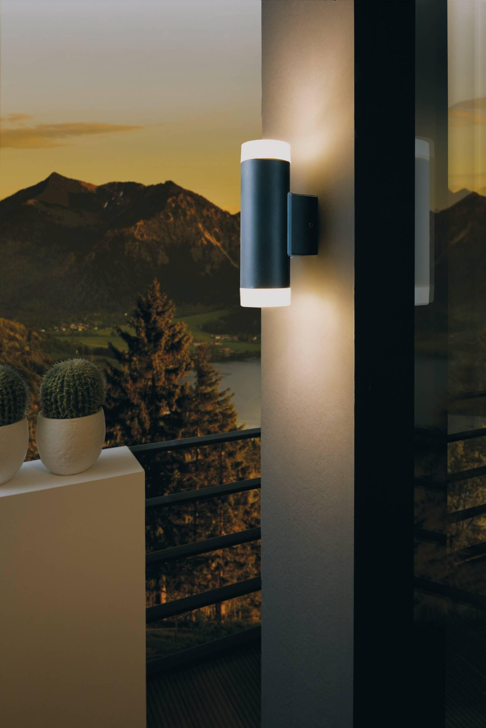 Applique LED moderno da esterno Riga doppia luce nero IP44, luce bianco naturale 400 lumen, EGLO - 3