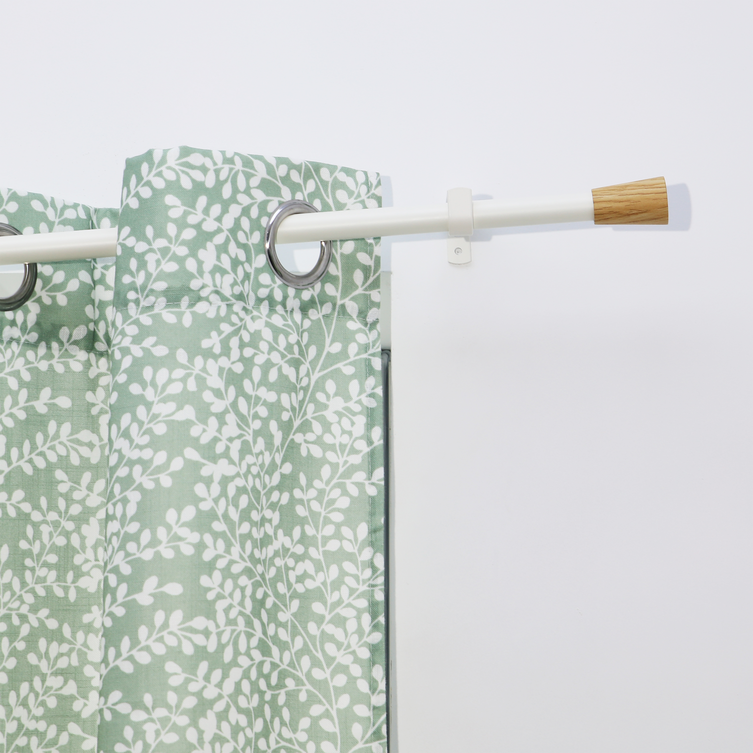 Kit de barras para cortina acero blanco mate a pared Cripta INSPIRE diámetro 19 mm extensible 160-300 cm - 3