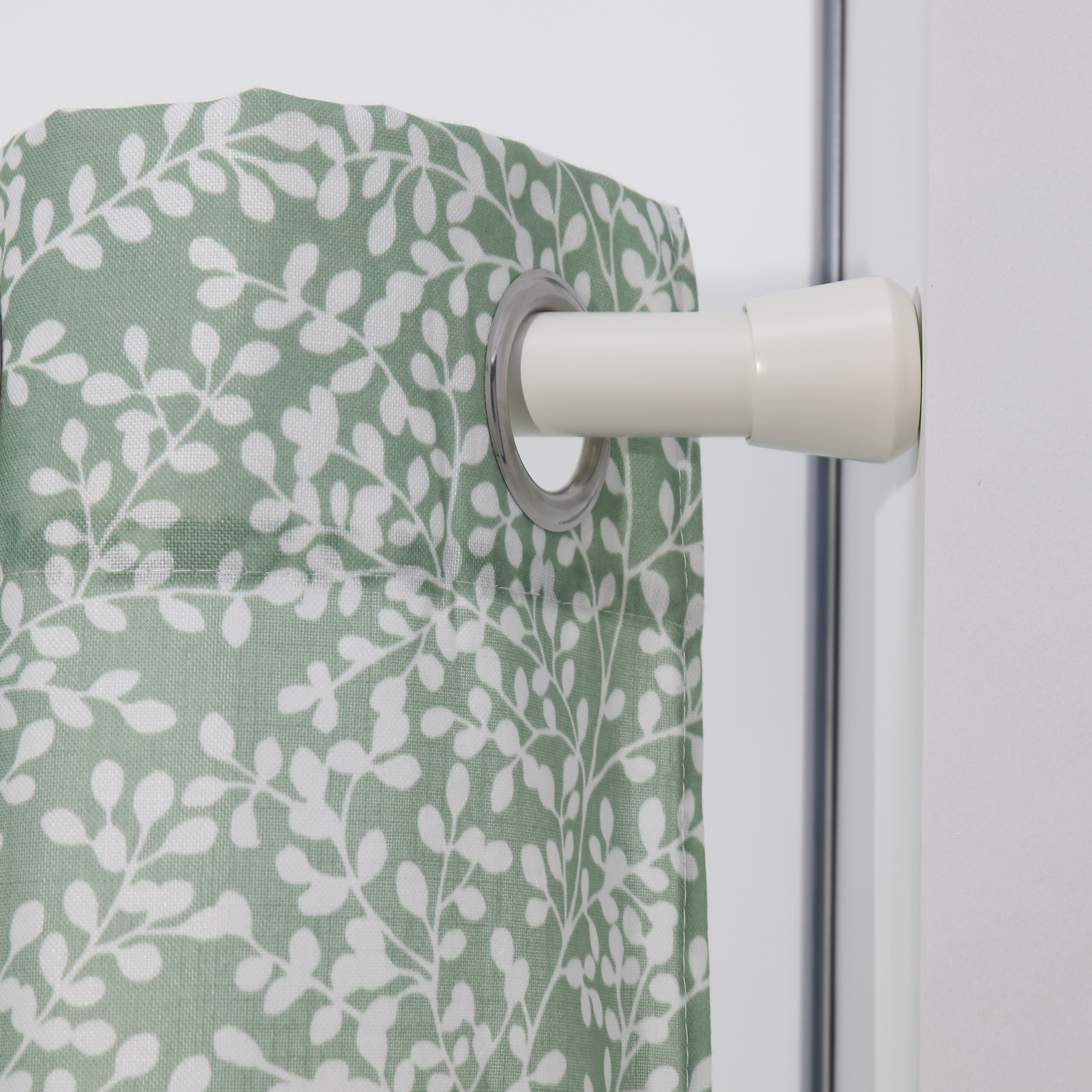 Kit de tringle à rideaux sans perçage blanc Fuji, L.240 - 400 cm, diam.28 mm, IN - 2