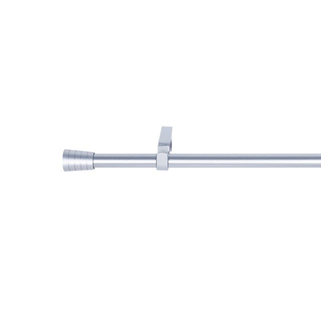 Kit bastone per tenda estensibile da 120 a 210 cm Pommel in acciaio verniciato grigio argento opaco Ø 19 mm INSPIRE