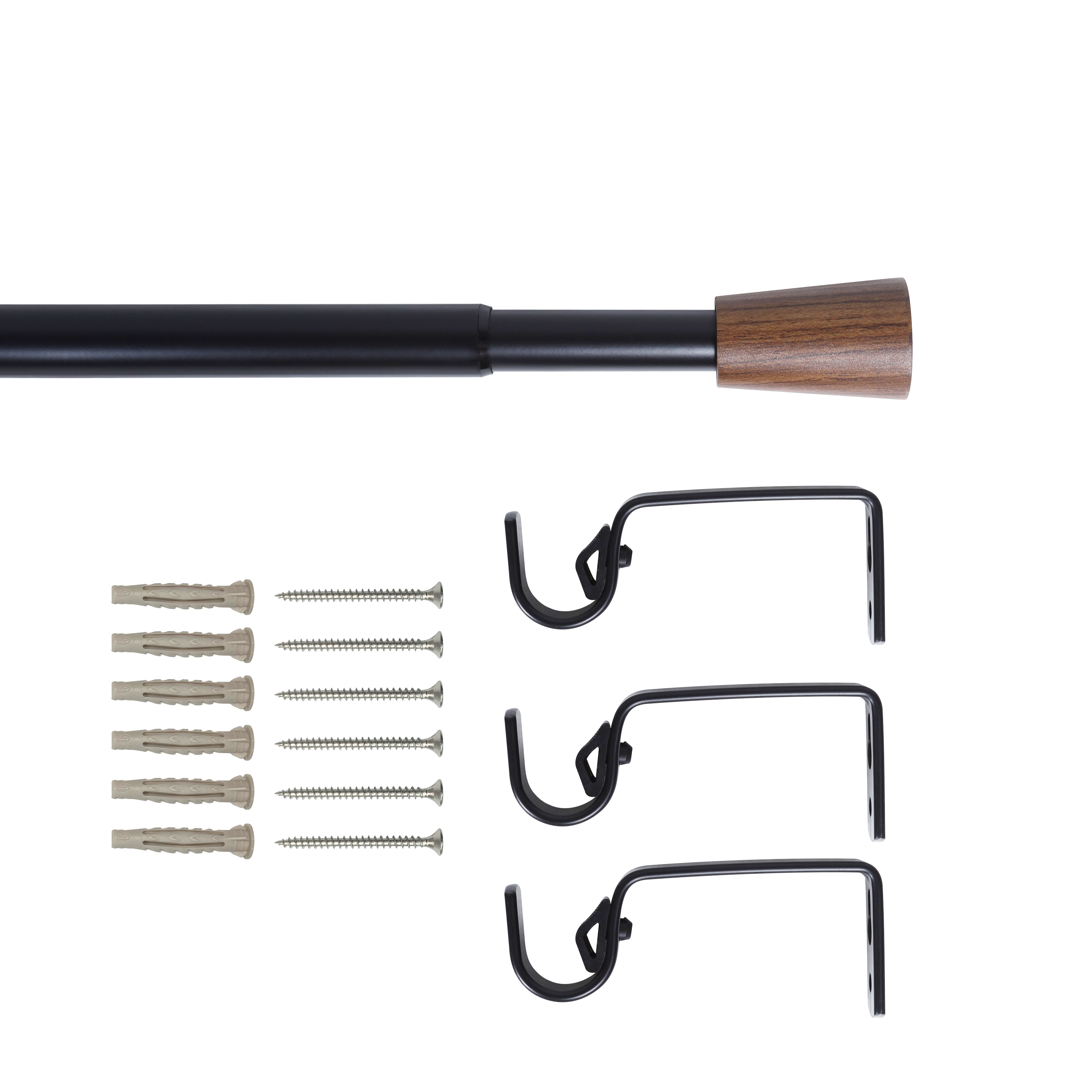 Kit varão extensível INSPIRE CRIPRETOA D16/19CM 160-300CM PRETO - 2